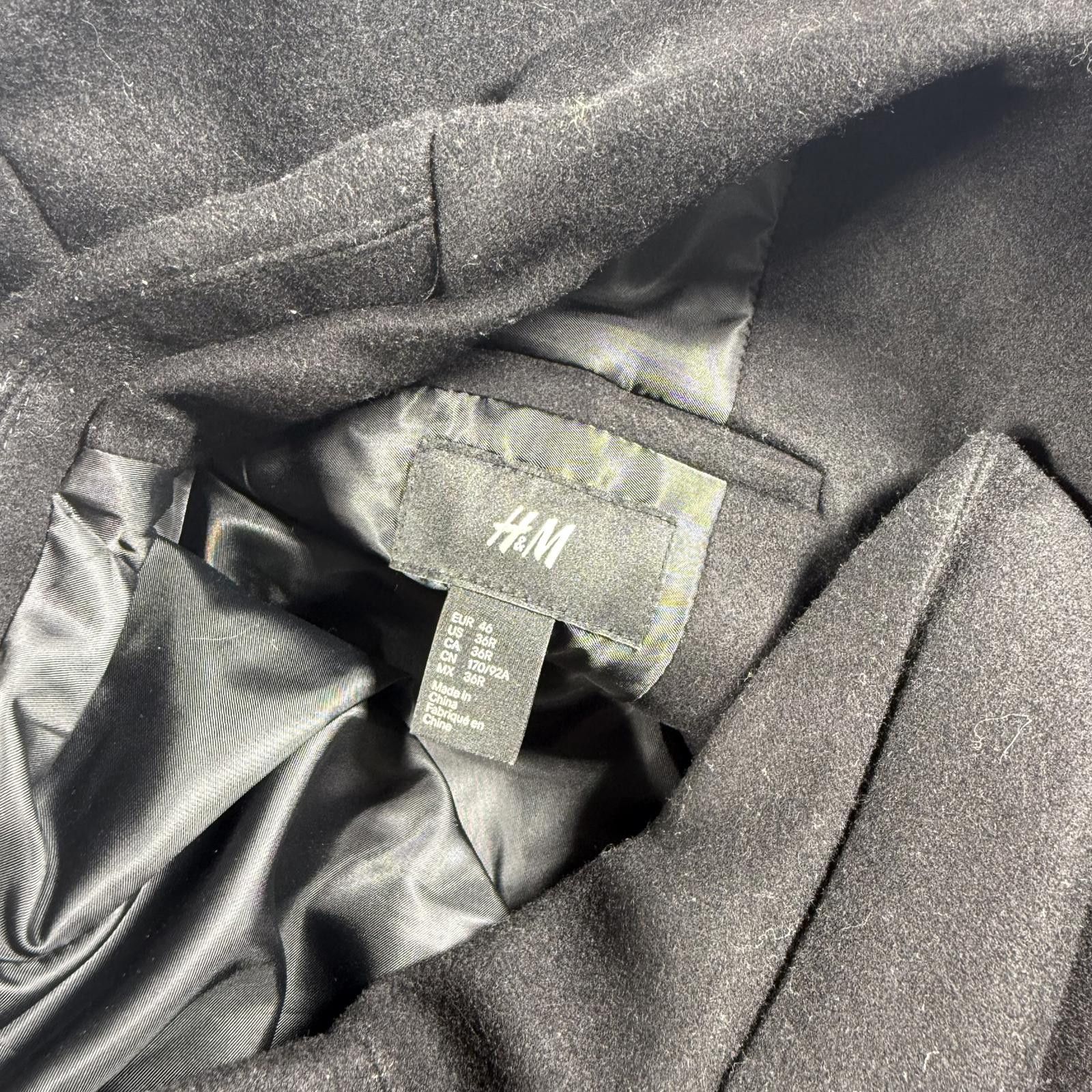H&M H&M Coat Men's 36R Black Single-Breasted Wool Blend Size US M / EU 48-50 / 2 - 8 Thumbnail