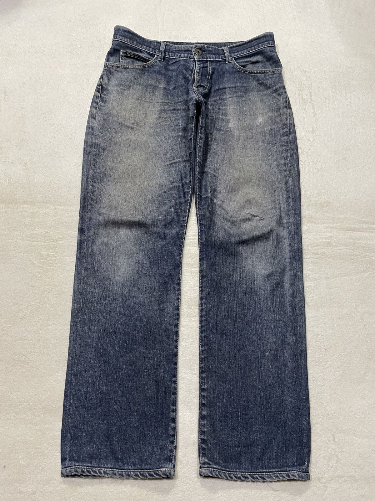 Calvin Klein Vintage Calvin Klein Jeans Straight Cut Distress Faded Jean Size US 33 - 1 Thumbnail