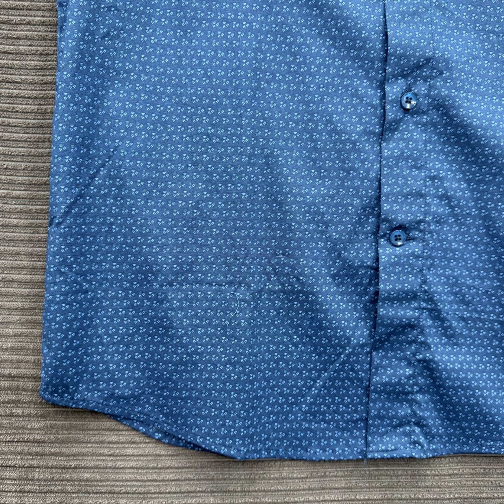 Scotch & Soda Scotch & Soda Dress Shirt Mens 15.5 Blue Modern Fit Long Sleeve Button Up Patterned Size 42R - 6 Thumbnail