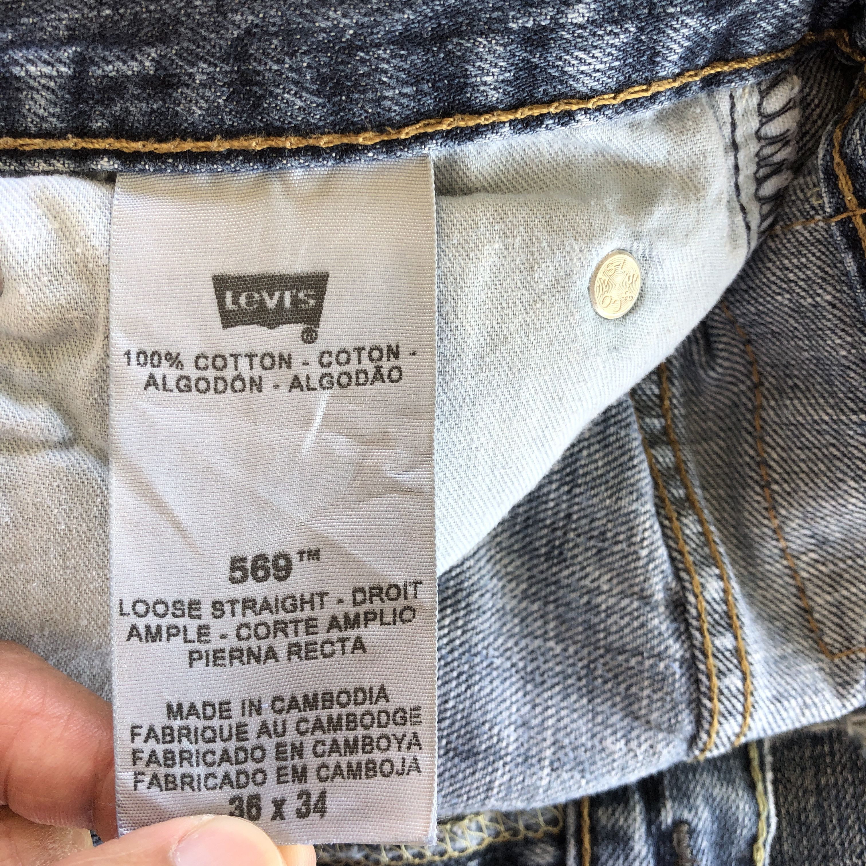 Levi's Crazy Y2K Baggy Distressed Levi's 569 Jeans Grunge Denim Size US 34 / EU 50 - 9 Thumbnail