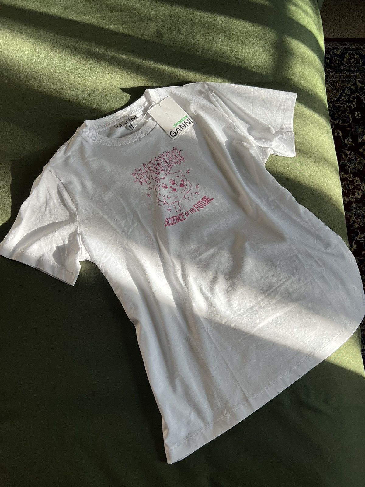 Ganni Ganni Basic Pink Bunny T-Shirt BNWT Size S / US 4 / IT 40 - 2 Thumbnail