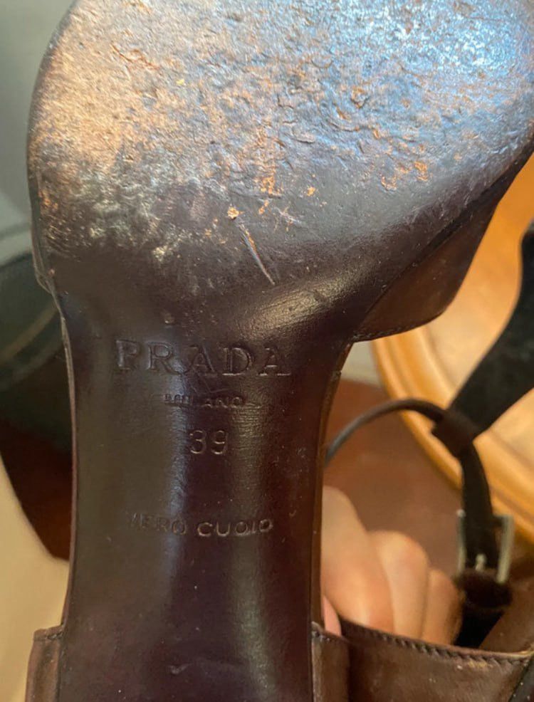 Prada Shoes Heels Sandals Leather Vintage Miu Miu