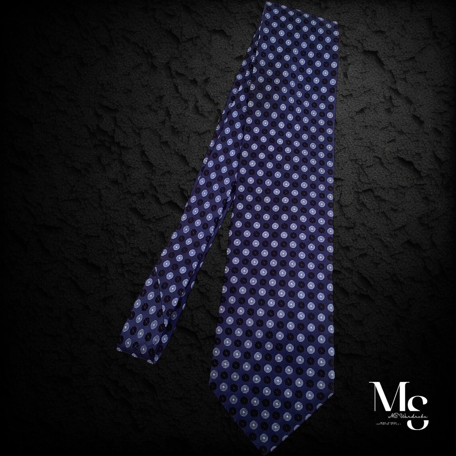 Ermenegildo Zegna ERMENEGILDO ZEGNA Blue Geometric Luxury Silk Tie M.I.Italy Size ONE SIZE - 4 Thumbnail