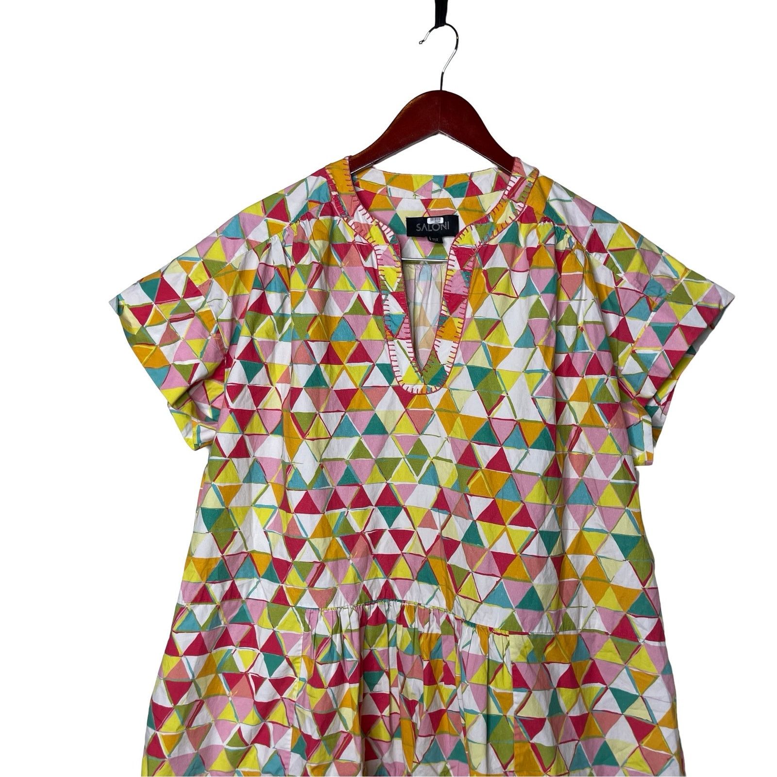 Other Saloni Ashley B Pullover V Neckline Geometric Dress 8 Size M / US 6-8 / IT 42-44 - 4 Thumbnail