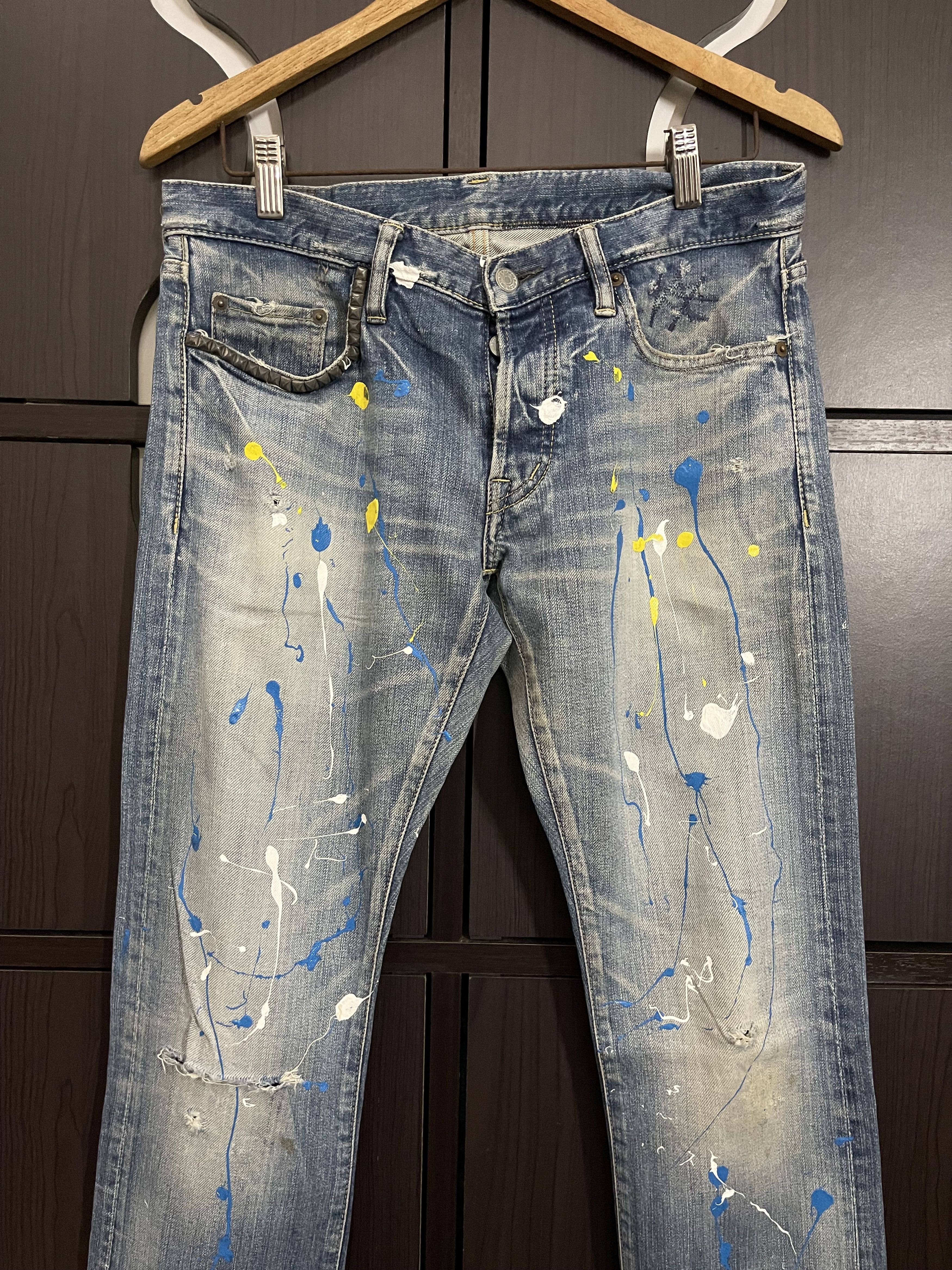Hysteric Glamour Hysteric Glamour Stud Painting Distress Denim Kendrick lamar Size US 32 / EU 48 - 3 Thumbnail