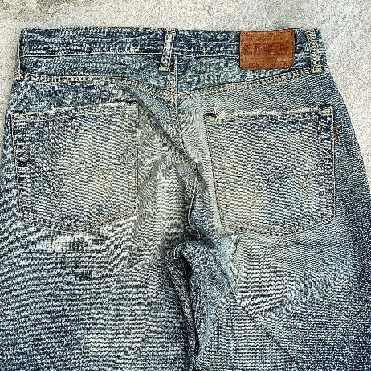 Edwin “EDWIN” 505ZX DISTRESSED REDLINE SELVEDGE DENIM JEAN Size US 31 - 9 Thumbnail