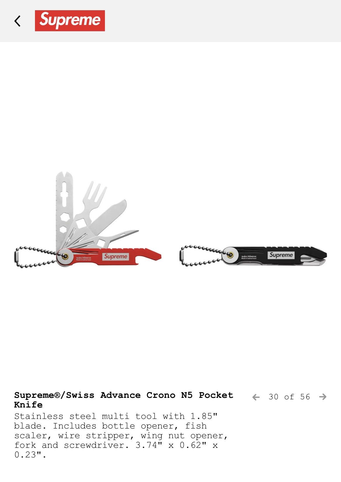 Supreme Supreme®/Swiss Advance Crono N5 Pocket Knife Size ONE SIZE - 4 Thumbnail