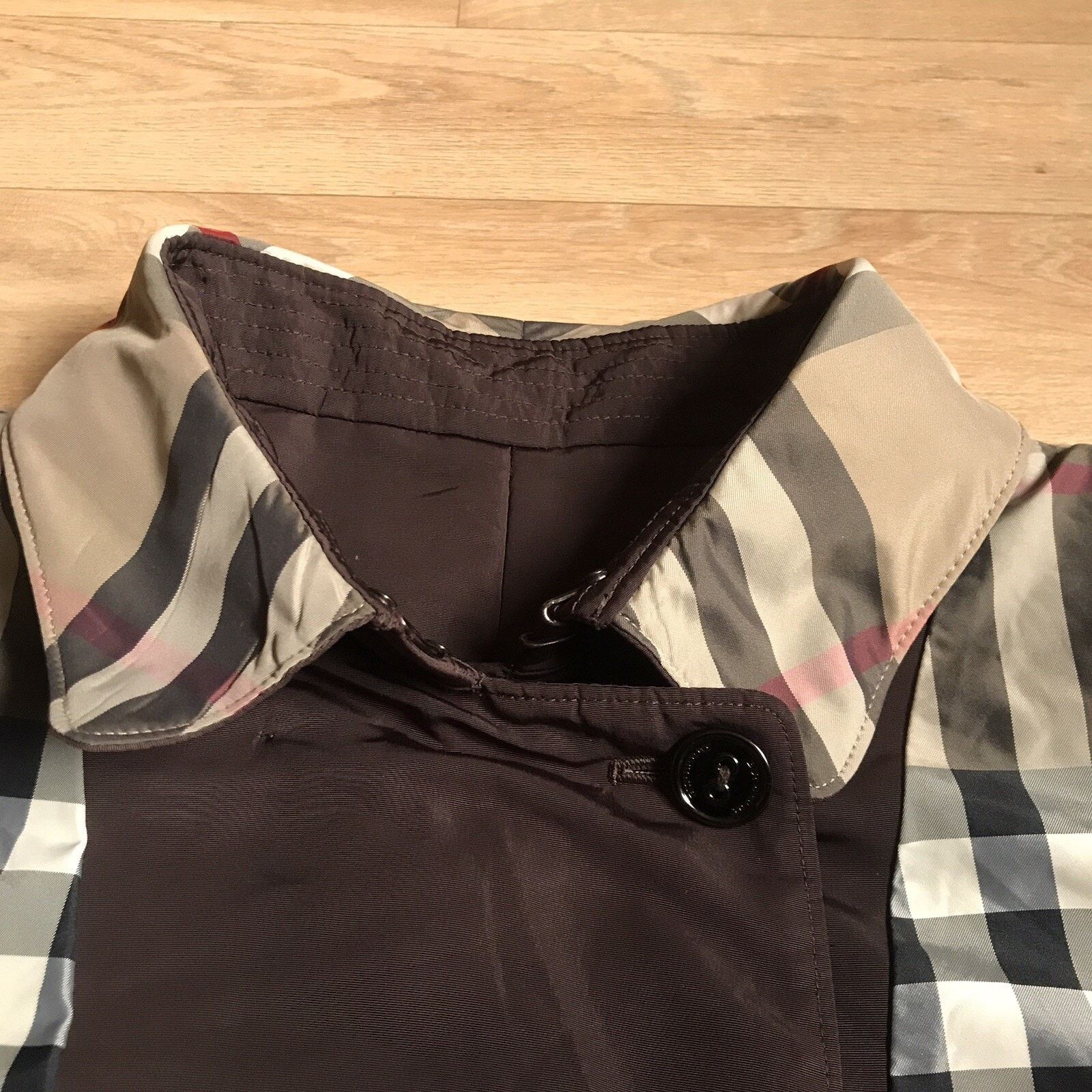 Burberry Burberry LONDON womens jacket Trench coat Nova Check brown Size L / US 10 / IT 46 - 9 Thumbnail