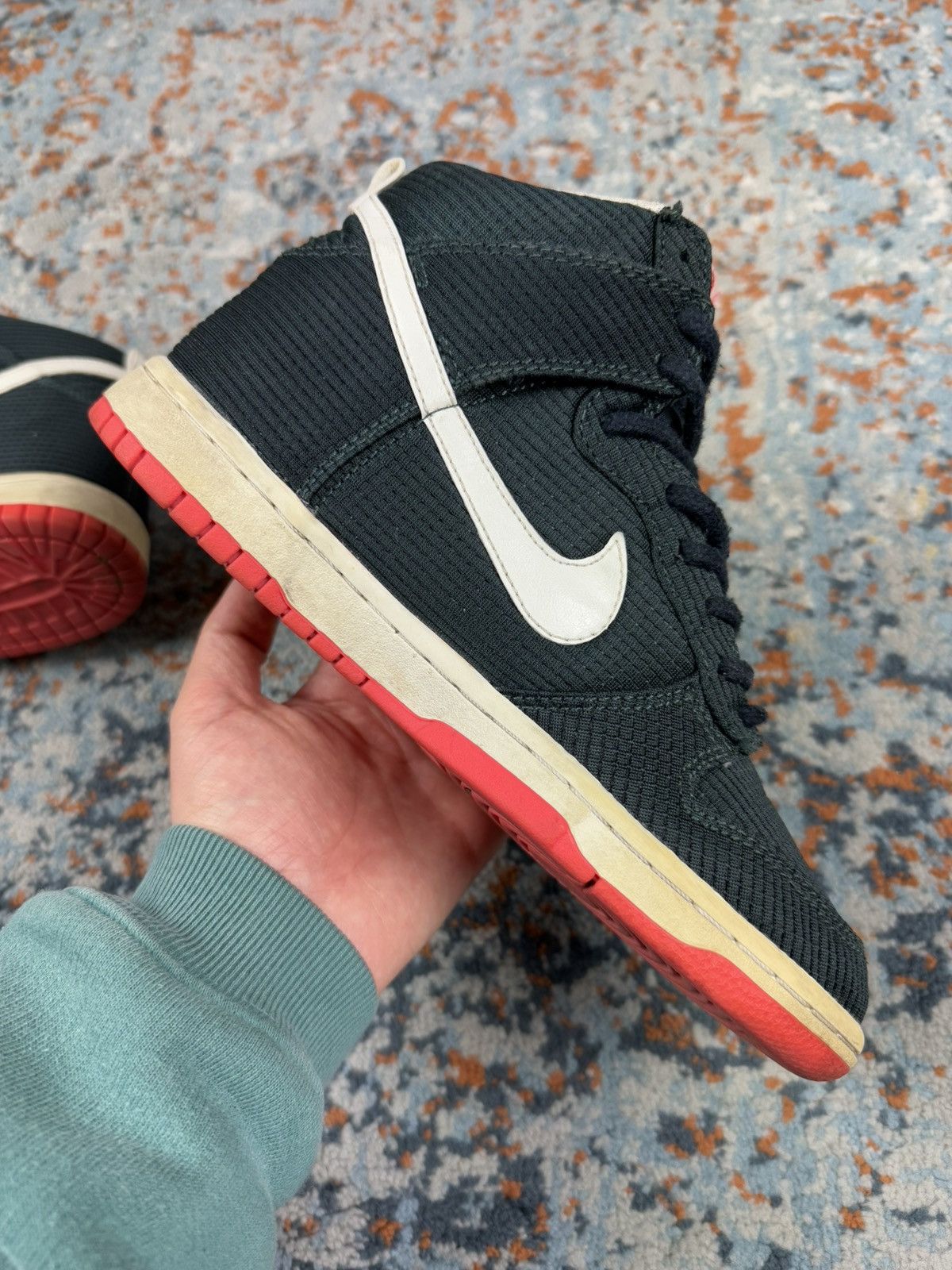 Nike × Vintage Vintage 00s Nike dunk high corduroy waffle knit style Size US 7 / IT 37 - 6 Thumbnail