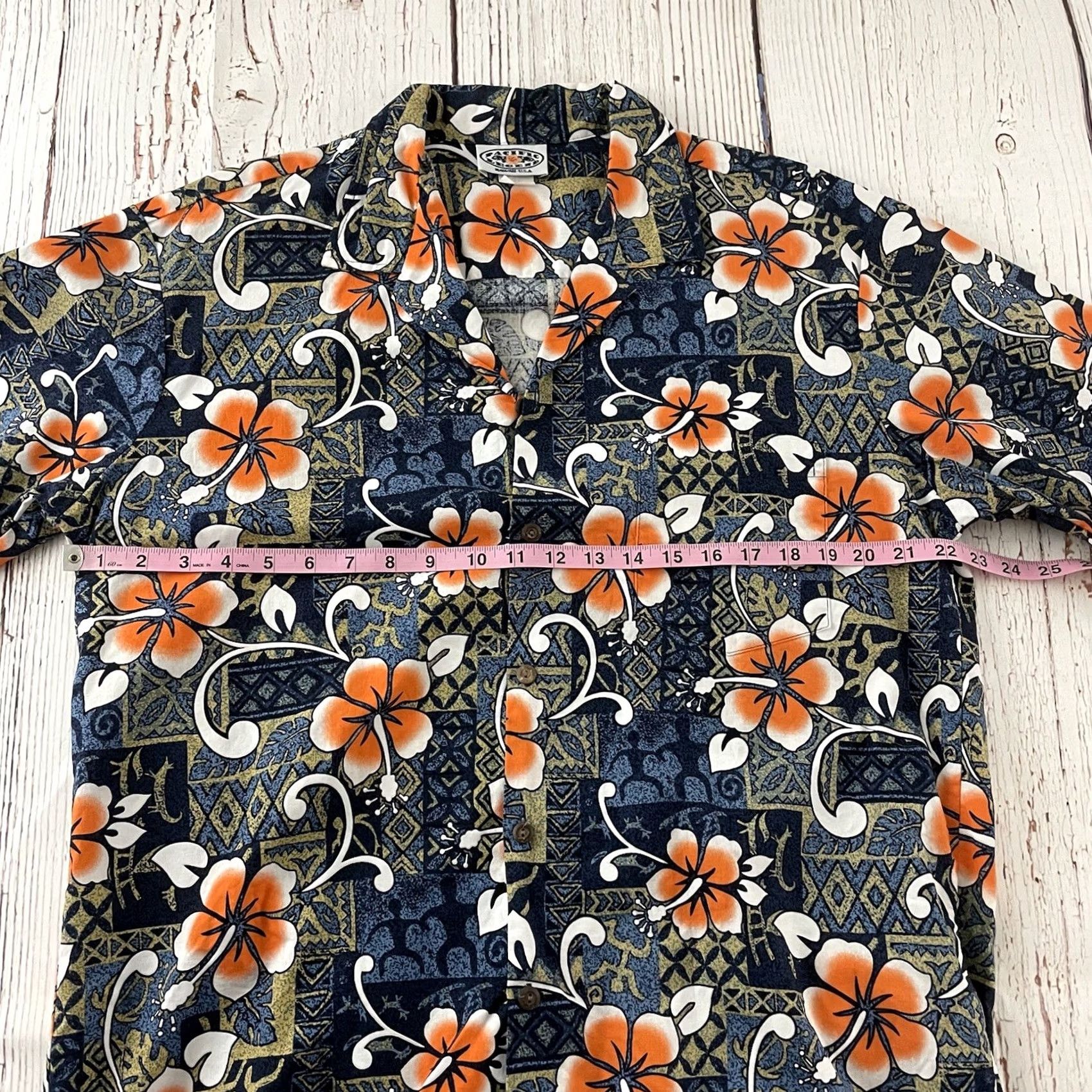 Vintage Pacific Legend Apparel, Inc. Hawaiian Short Sleeve Button-Up Shirt XL Orange Blue Men’s Square Front Shirt Mens XL Hawaiian Button-Up Shirt Size US XL / EU 56 / 4 - 3 Thumbnail