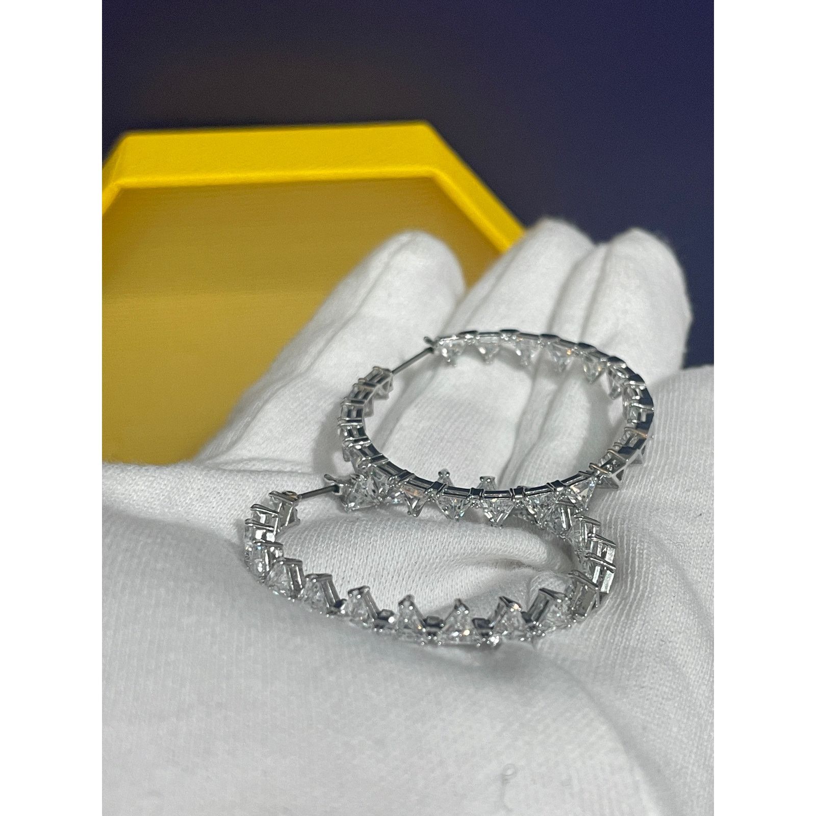 Swarovski Swarovski Millenia Hoop Earrings, Triangle Zirconia White Size ONE SIZE - 5 Thumbnail
