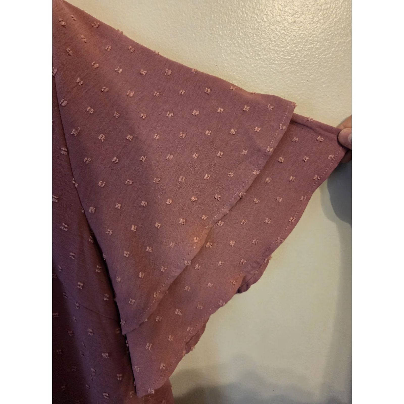 Vintage Bloomchic Mauve Pink Swiss Dot Ruffle Flutter Sleeve Top 26 Plus Women Size 4XL / US 24-26 - 4 Thumbnail