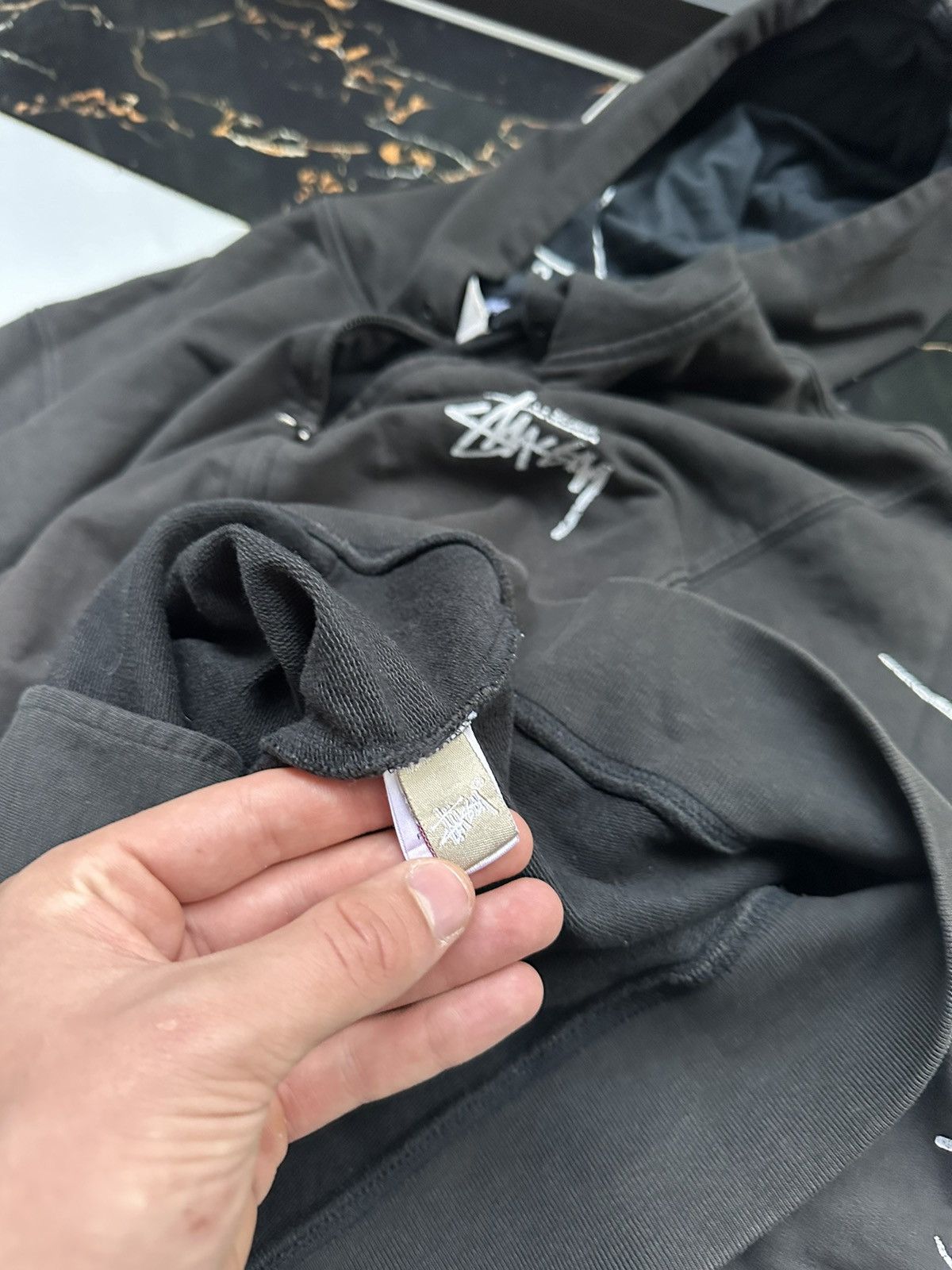 Stussy × Vintage RARE STUSSY RAT BIG LOGO STREETWEAR ZIP HOODIE Size US L / EU 52-54 / 3 - 7 Thumbnail