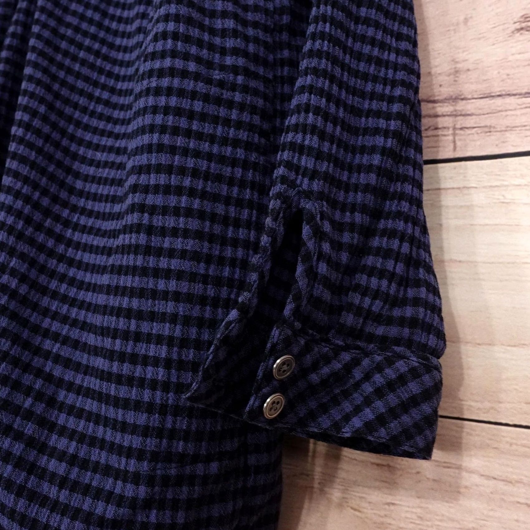 J. Jill J. Jill Blouse Tunic Womens M Blue Check Collared Pullover Roll Tab Sleeve Long Sleeve Lightweight Casual Vintage No Size M / US 6-8 / IT 42-44 - 3 Thumbnail