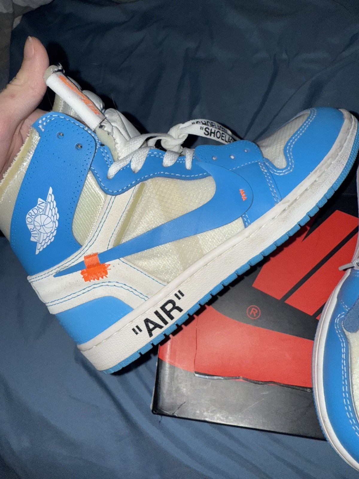 Jordan Brand × Nike × Off-White Jordan 1 retro high off-white university blue Size US 8 / EU 41 - 4 Thumbnail
