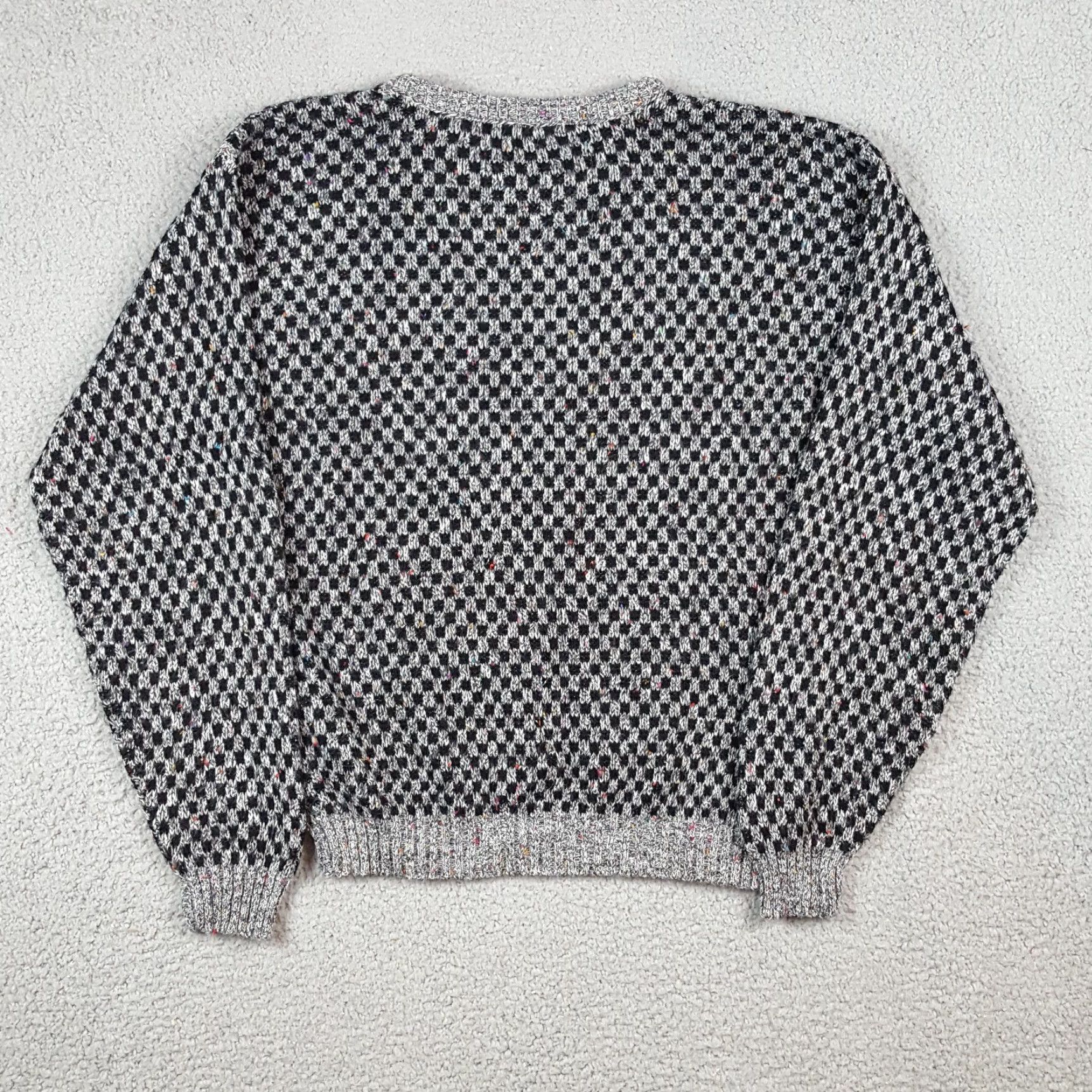Vintage Vintage Women's Pullover Sweater Knit 80s Preppy Geometric Acid Wash Gray Size M Size M / US 6-8 / IT 42-44 - 4 Thumbnail