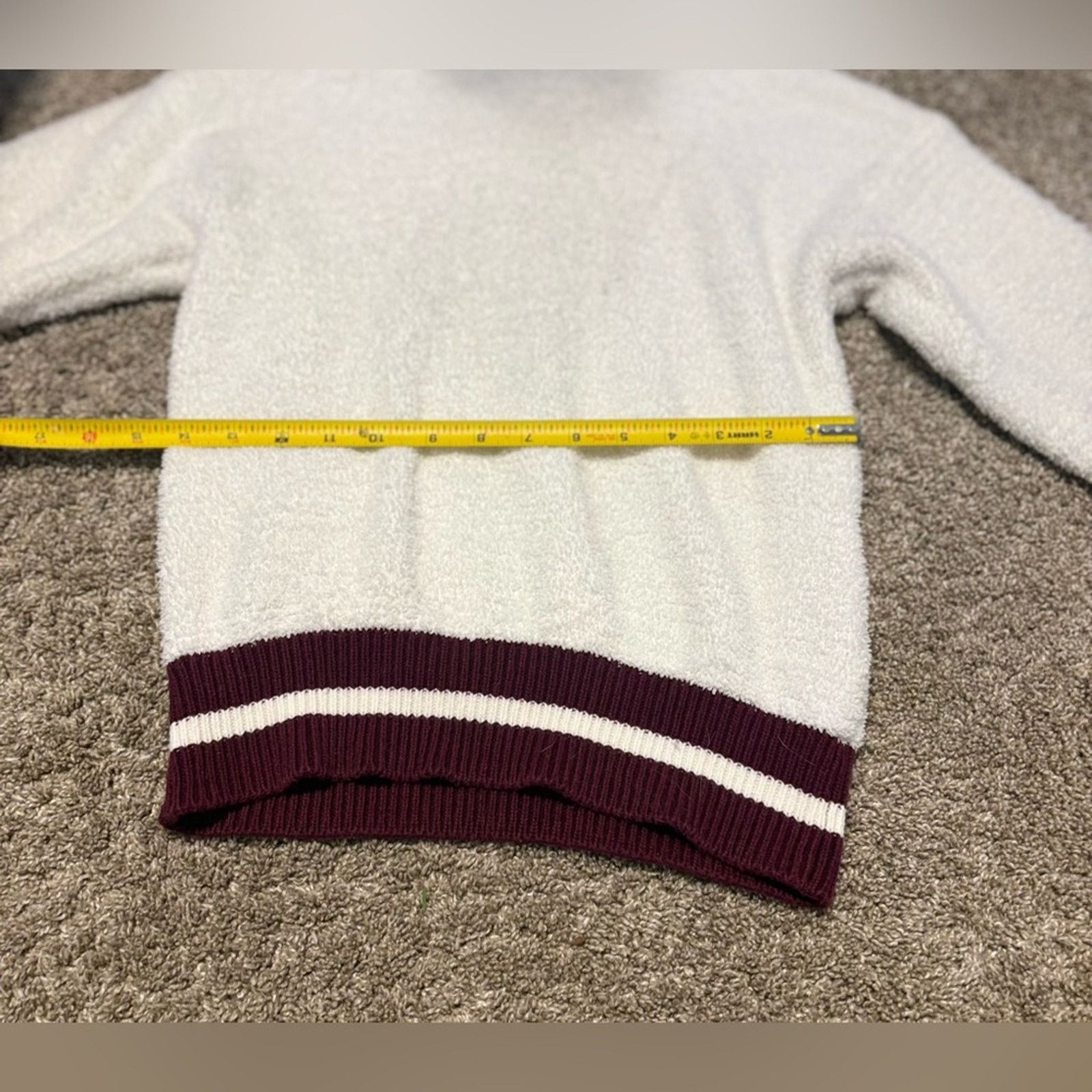 Forever 21 (Forever 21) Fuzzy Collegiate Turtleneck Sweater: Size Small Size S / US 4 / IT 40 - 5 Thumbnail