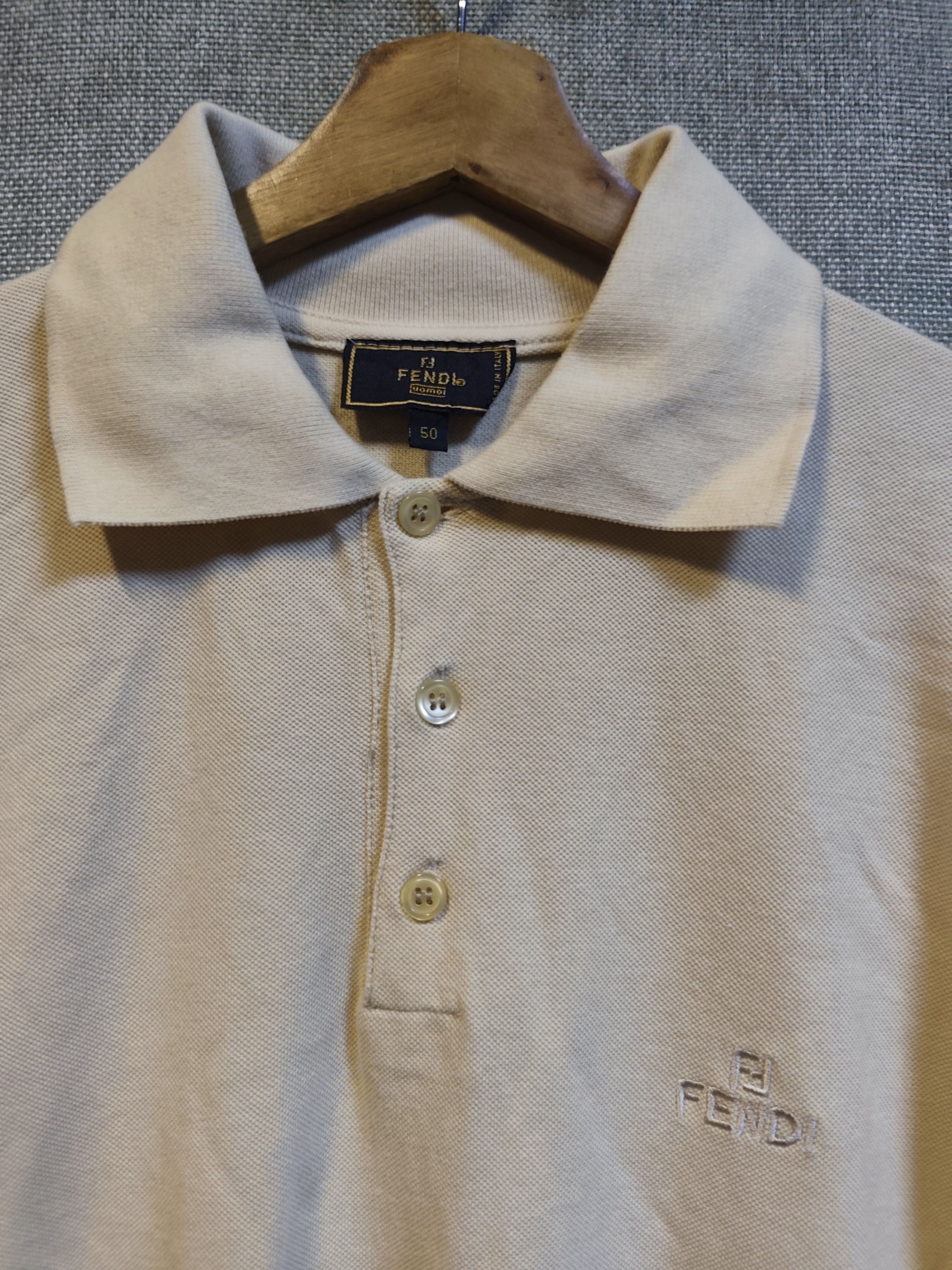 Fendi 90s Fendi Italy Minimalist Boxy Fit Polo Size US L / EU 52-54 / 3 - 3 Thumbnail