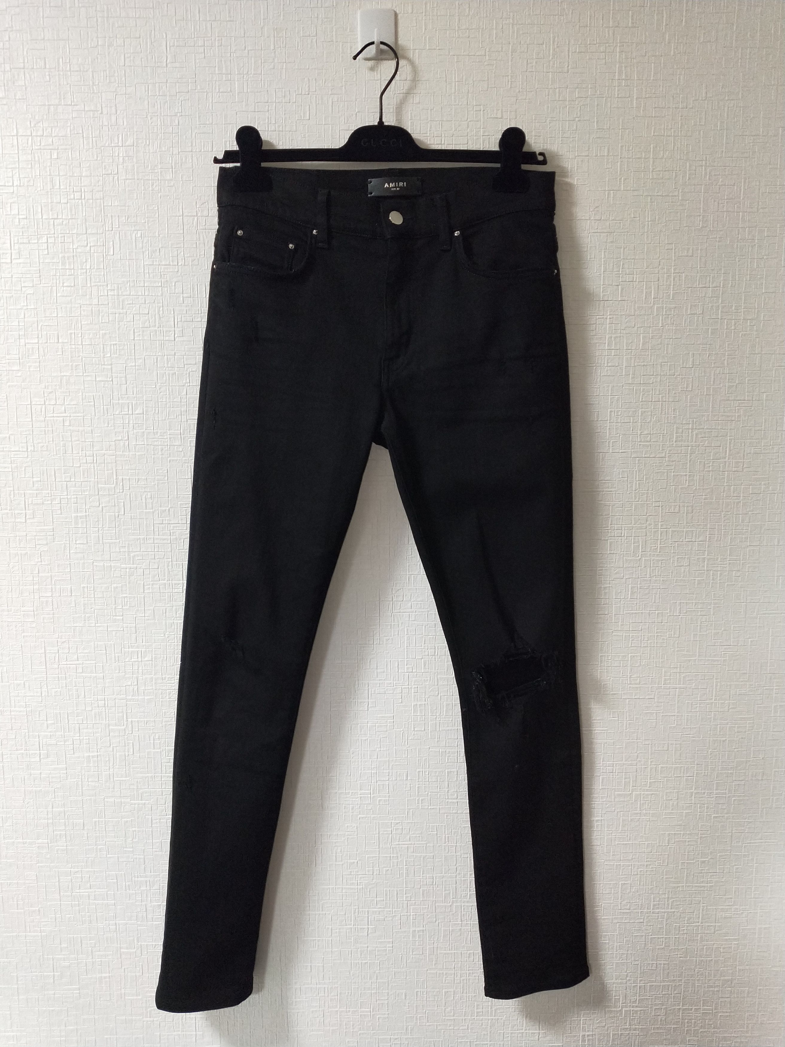 image of Amiri Broken Jeans in Black, Men's (Size 30)