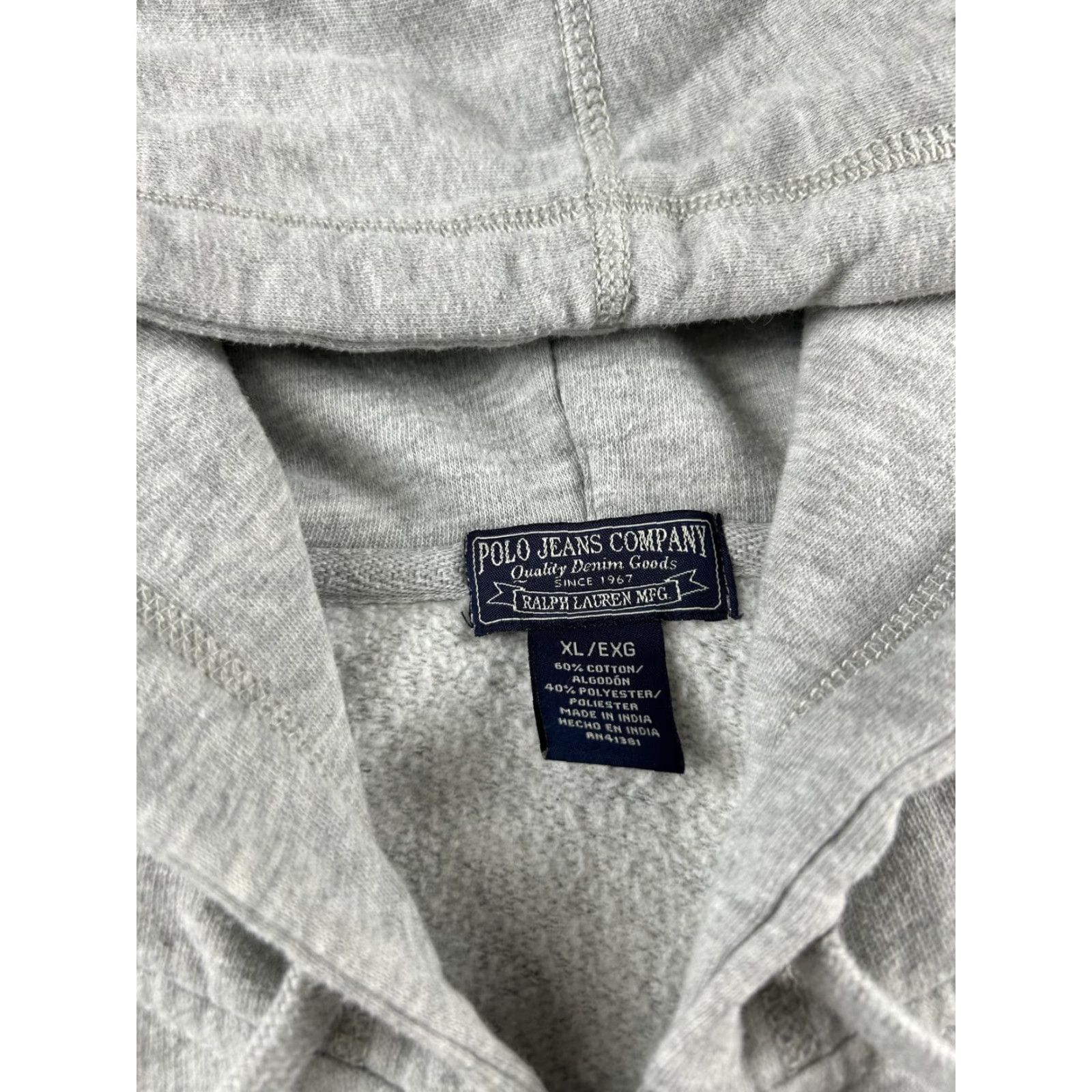 Polo Ralph Lauren Polo Ralph Lauren Hoodie Womens XL Gray Full Zip Fleece Sweatshirt Graphic Print Hooded Pockets XL Womens Gray Polo Jeans Company Logo Zipper Size XL / US 12-14 / IT 48-50 - 2 Thumbnail