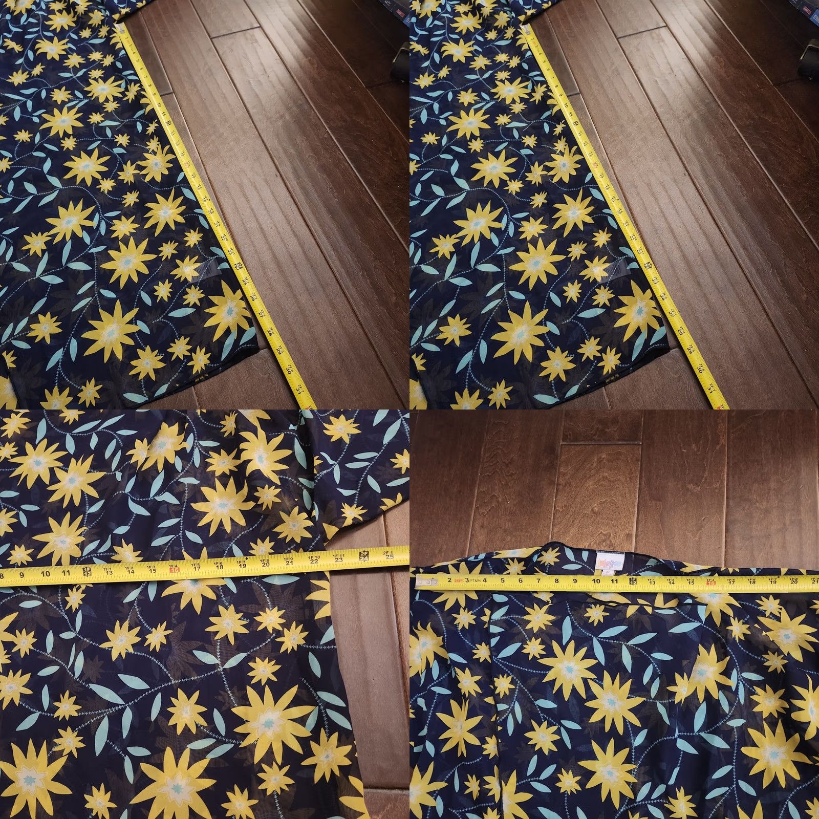 Vintage VINTAGE LuLaRoe Shirley Kimono Womens M Floral Yellow Blue Open Front Cardigan Size M / US 6-8 / IT 42-44 - 9 Thumbnail