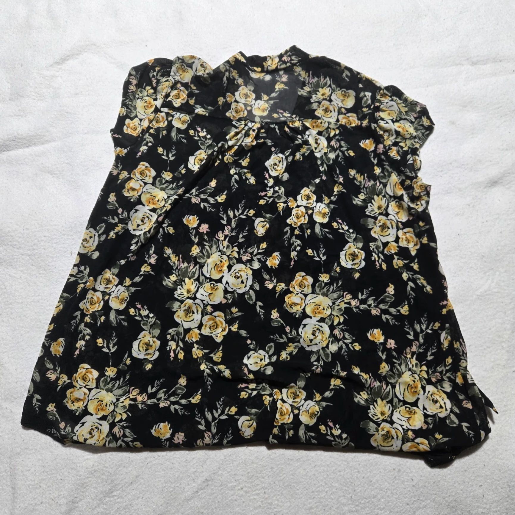 Vintage Siren Lily Shirt Womens 2X Floral Black White Cap Sleeve Round Neck T-Shirt Summer Casual 2X Womens Men? Size XXL / US 16-18 / IT 52-54 - 7 Thumbnail