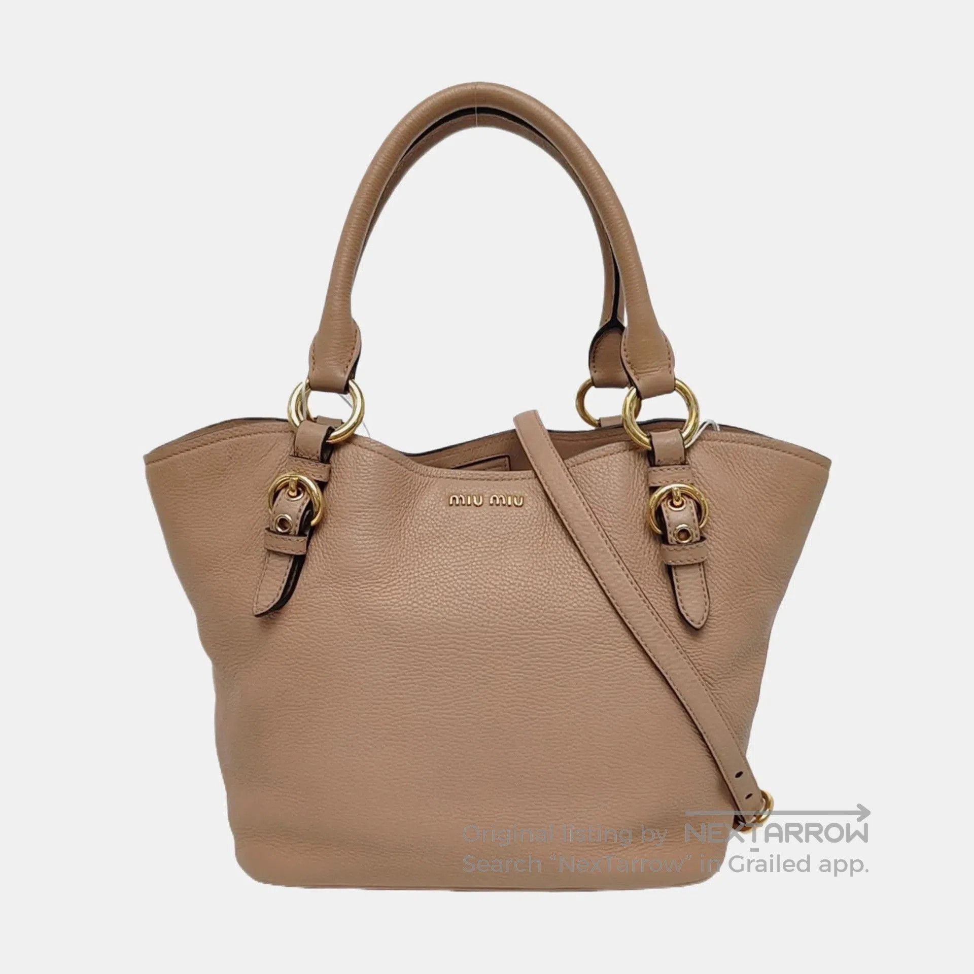 Miu Miu Miu Miu Beige Leather Shoulder Bag. Size ONE SIZE - 4 Thumbnail