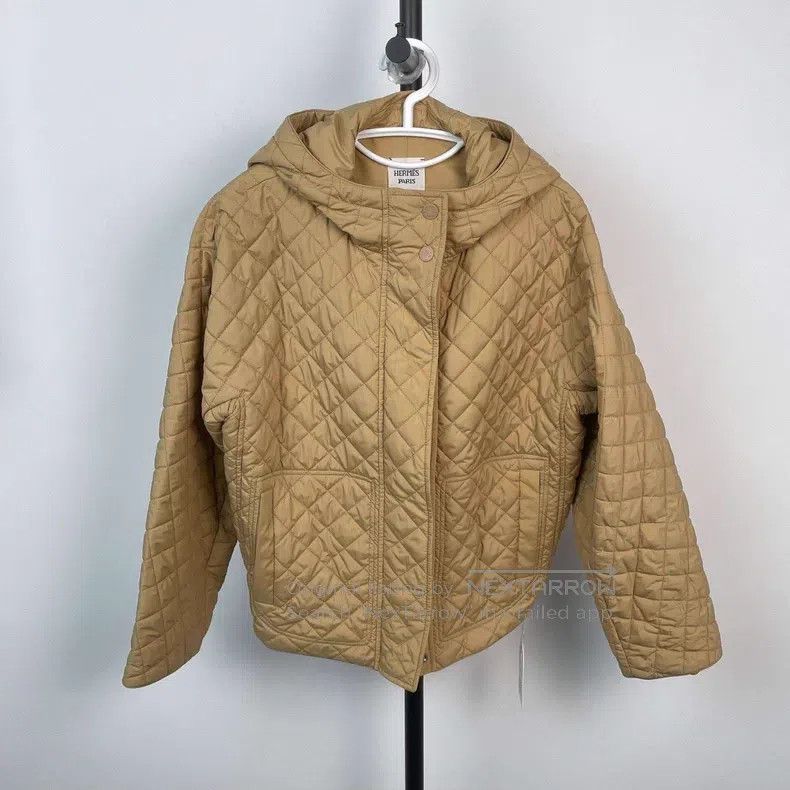 Hermes Hermes Quilted Hooded Jacket, Khaki Size XS / US 0-2 / IT 36-38 - 1 Thumbnail