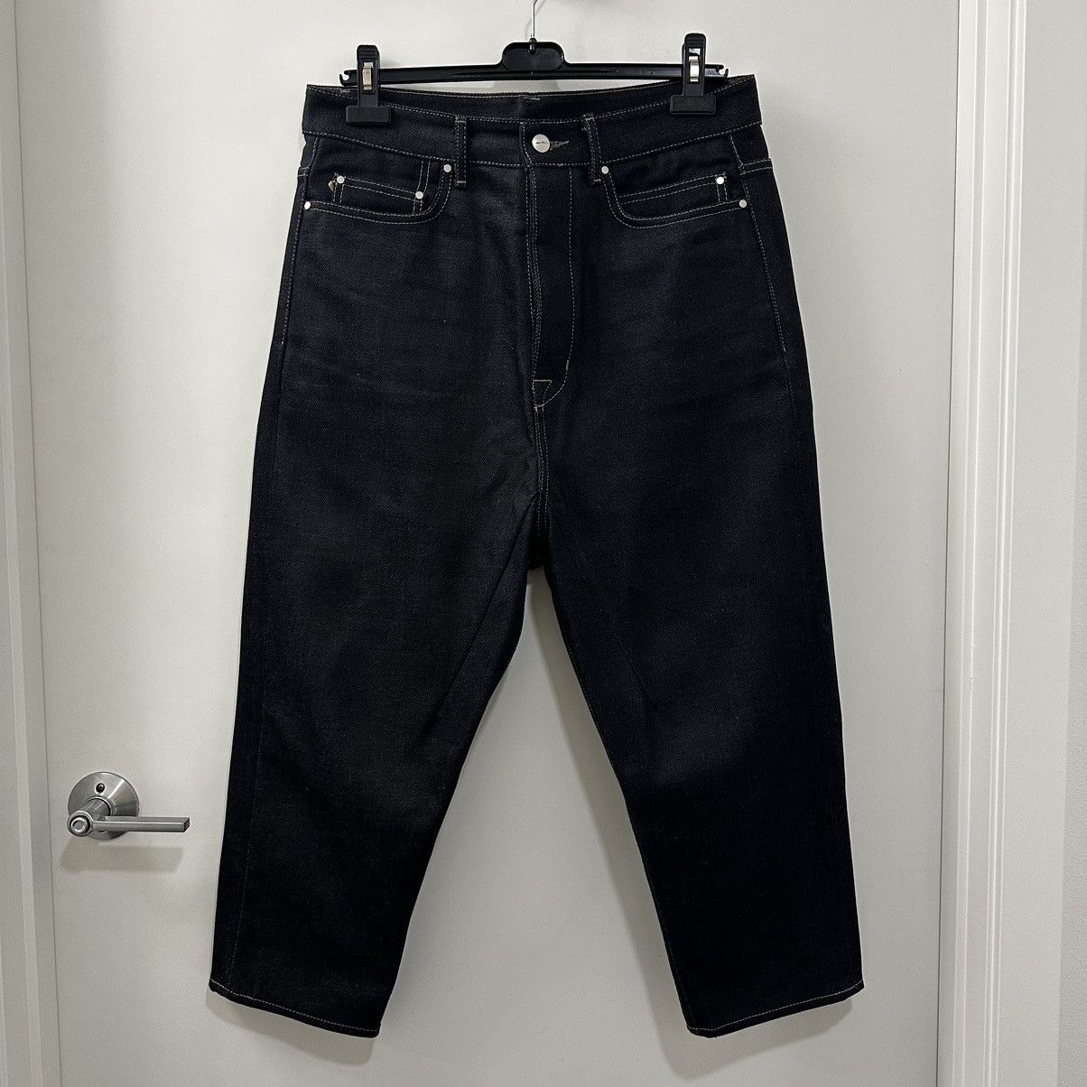 image of Rick Owens F/w 18 Sisyphus Runway Selvedge Collapse Jeans in Indigo, Men's (Size 32)