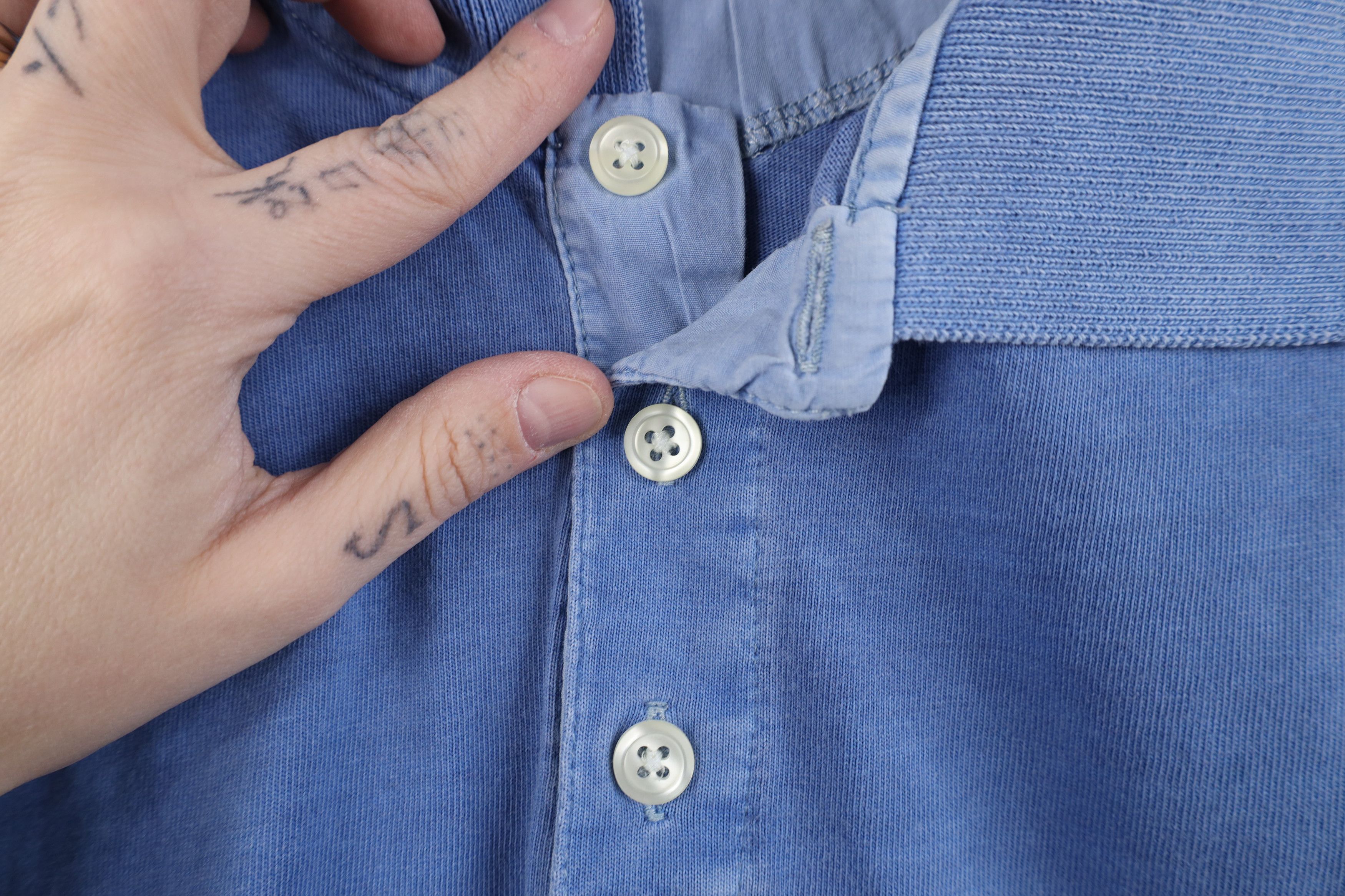 Gap Vintage 90s Y2K Gap Pigment Dye Rugby Polo Shirt Blue Cotton Size US L / EU 52-54 / 3 - 4 Thumbnail