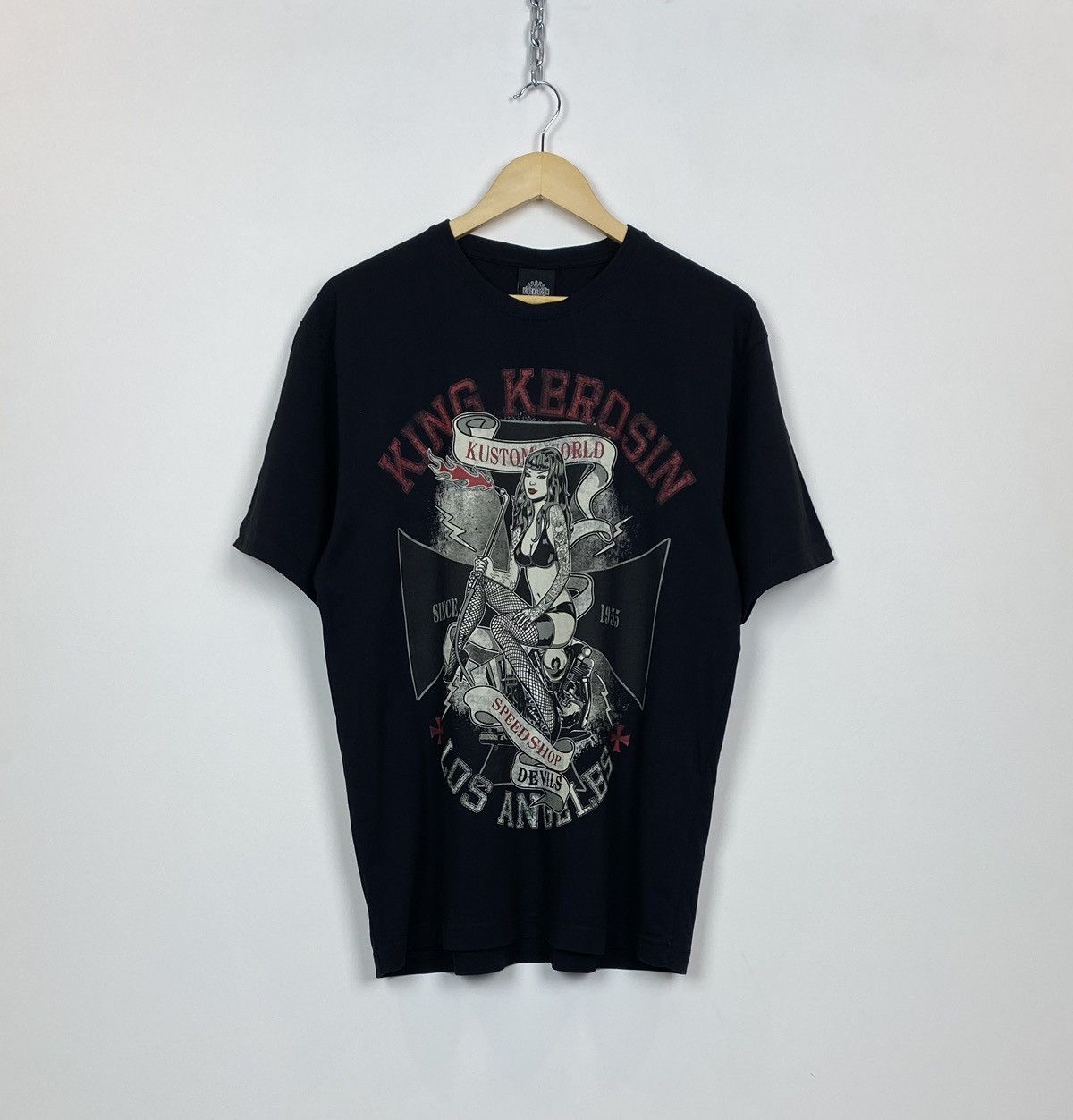 Other Vintage King Kerosin Kustom World Graphic Top T-Shirt Black Size US L / EU 52-54 / 3 - 1 Thumbnail