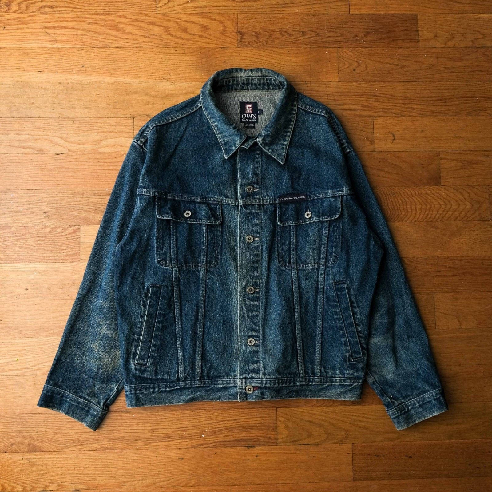 【CHAPS Ralph Lauren】Denim jacket 90's Vintage Chaps Ralph Lauren Denim Jacket Trucker Men XL 90s