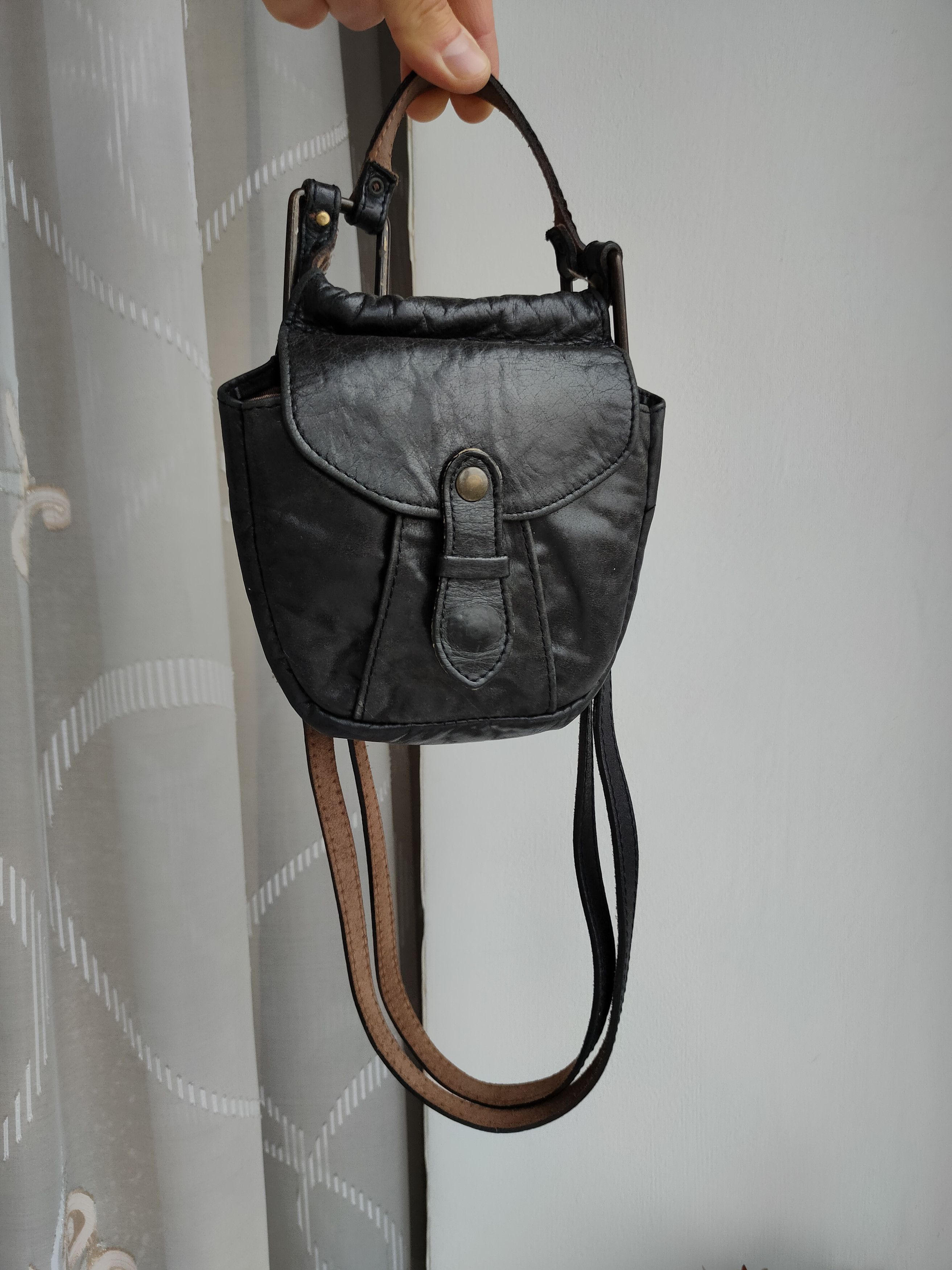 Genuine Leather Abaco Paris Small Vintage Leather Bag France Handbag Size ONE SIZE - 10 Thumbnail