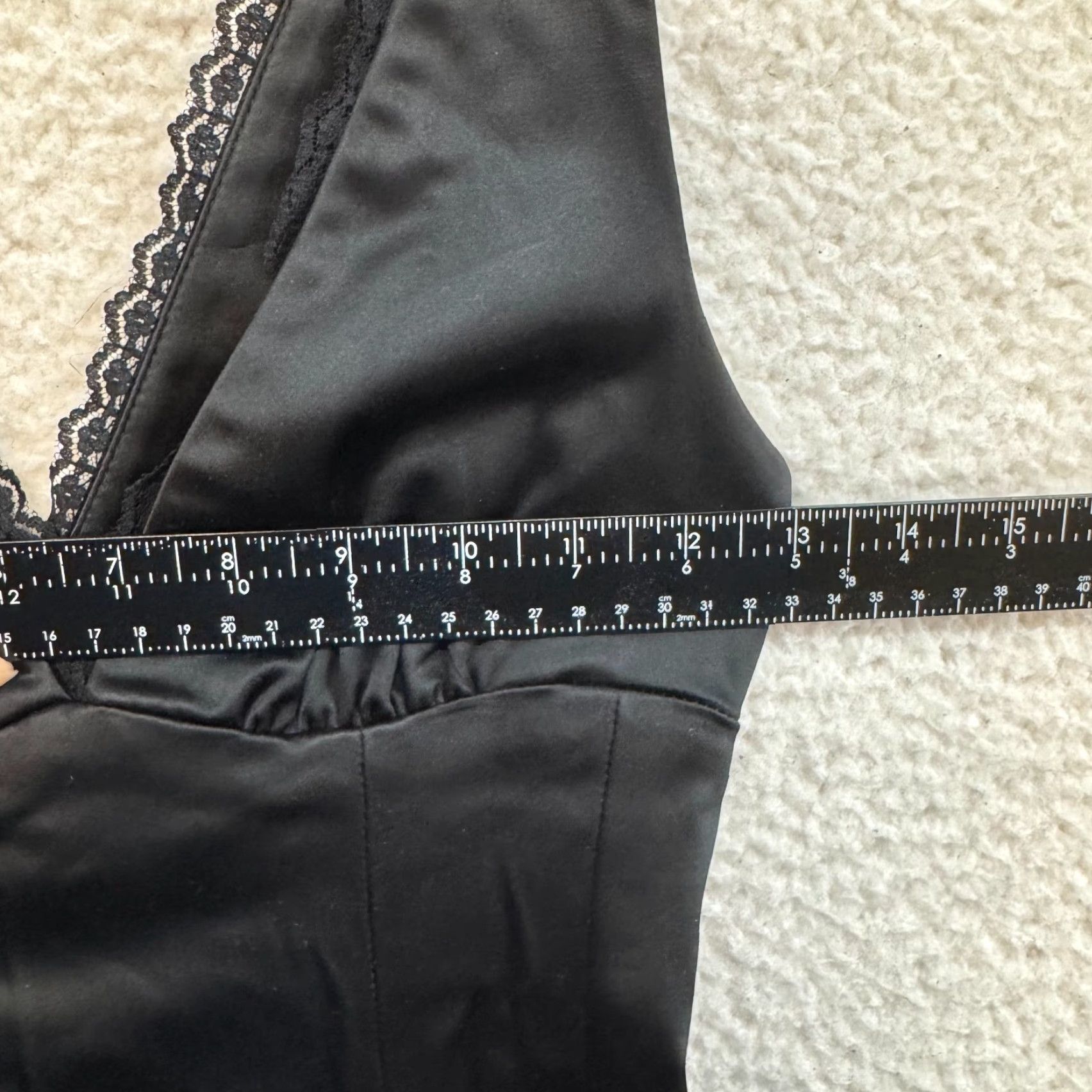 Bebe VINTAGE bebe Black Midi Dress XS Satin Lace V-Neck Sheath Cocktail Goth Dress Size XS / US 0-2 / IT 36-38 - 5 Thumbnail