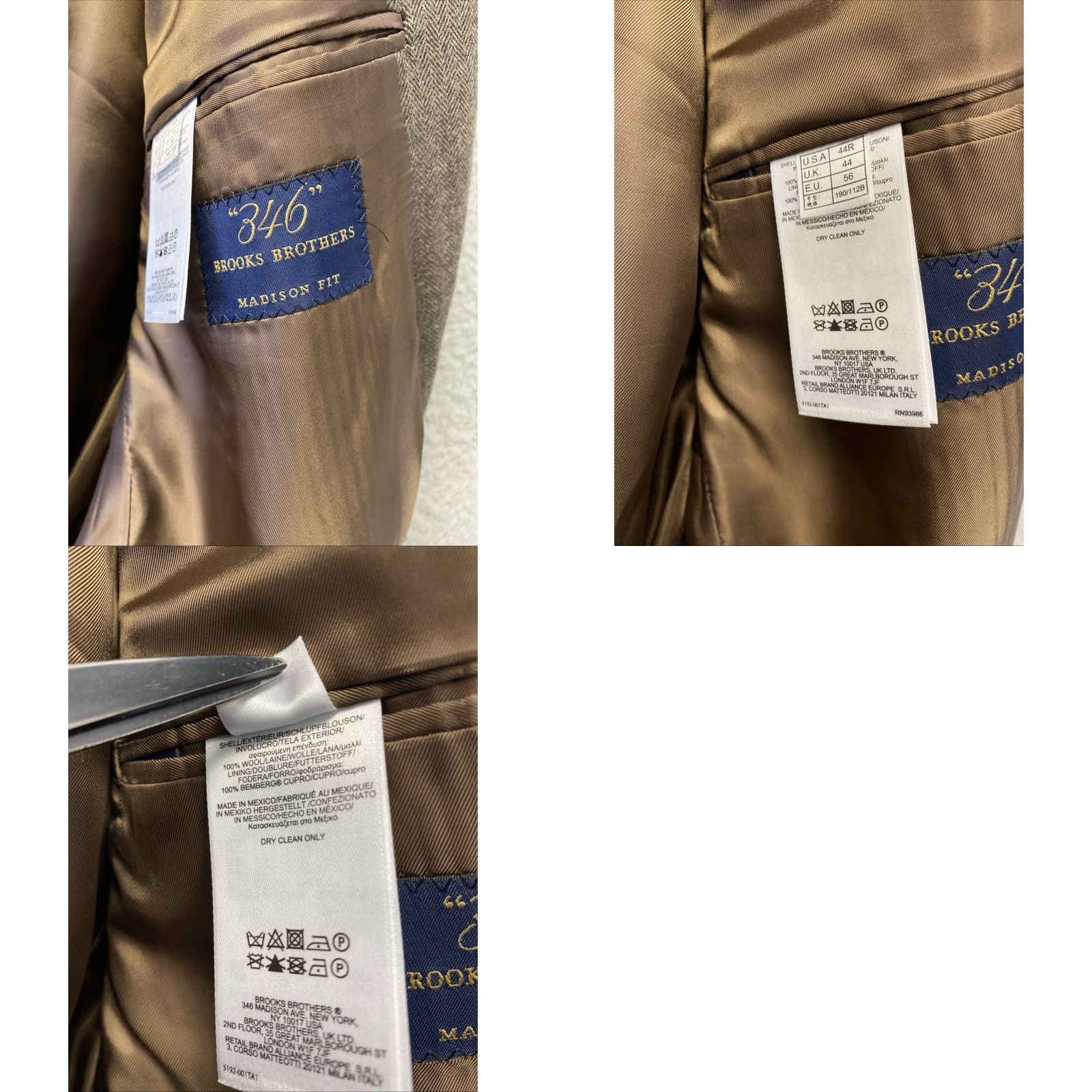 Brooks Brothers BROOKS BROTHERS VINTAGE BLAZER 44R HERRINGBONE WOOL BROWN MADISON MENS Size 44R - 8 Thumbnail