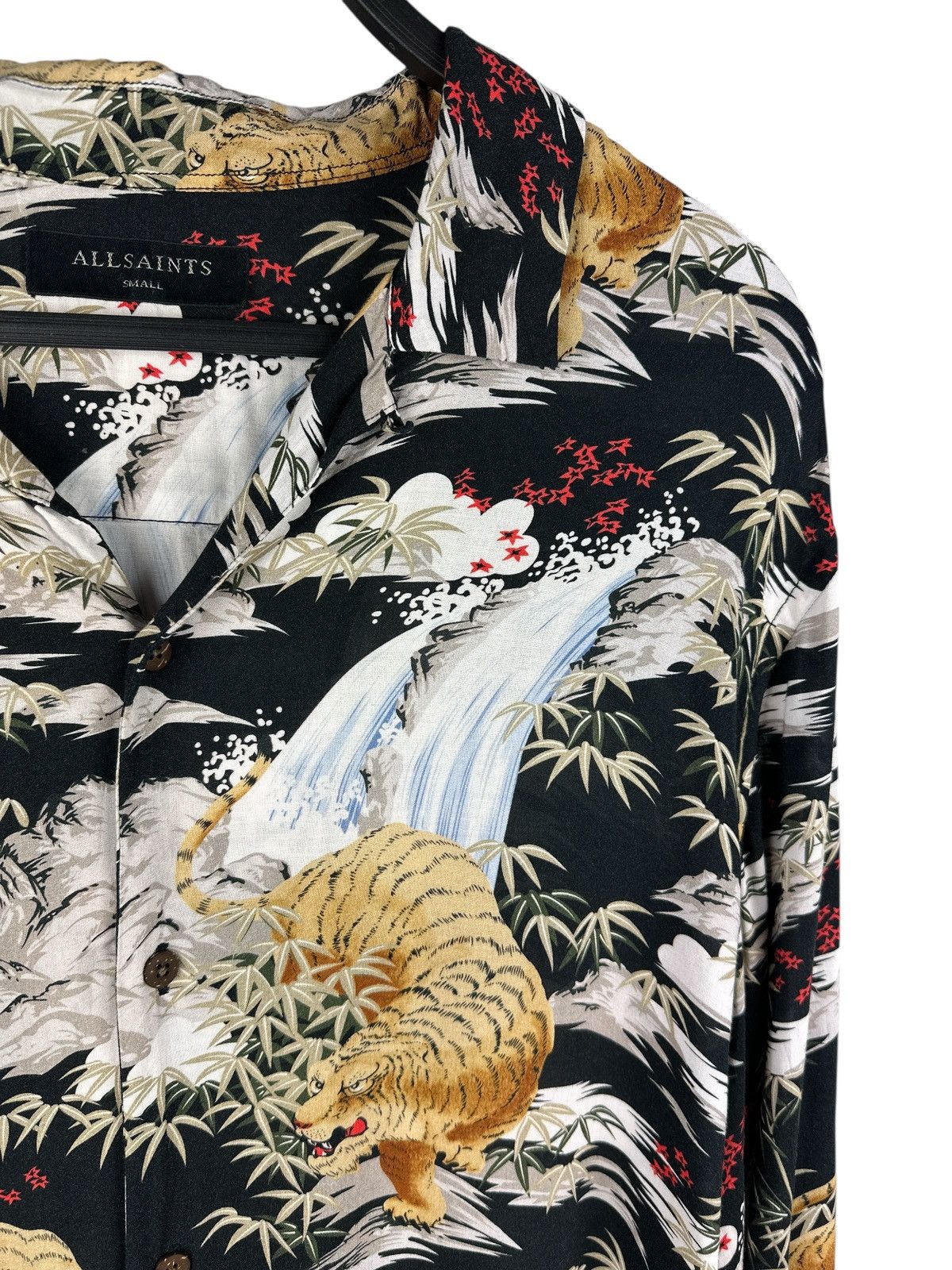 Allsaints Allsaints Sumatra Long Sleeve Shirt Tiger Print Hawaiian Size US S / EU 44-46 / 1 - 3 Thumbnail