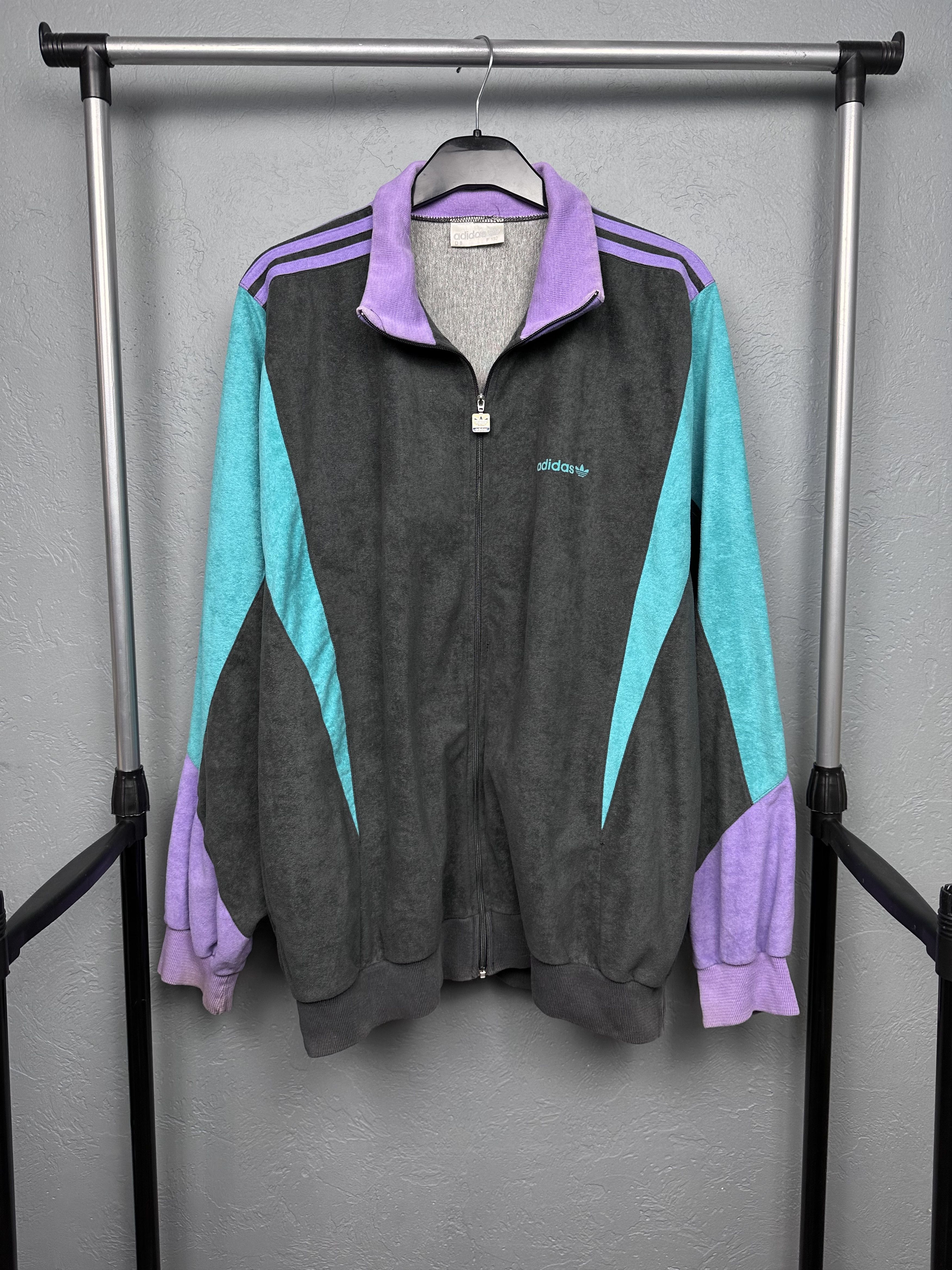 Adidas Adidas 90s Vintage Mens Velour Track Top Jacket Size US XL / EU 56 / 4 - 1 Thumbnail