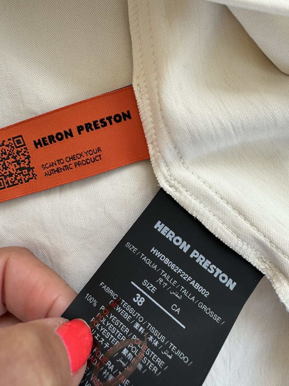 Heron Preston New Heron Preston cream stretch satin dress, size XS Size XS / US 0-2 / IT 36-38 - 6 Thumbnail