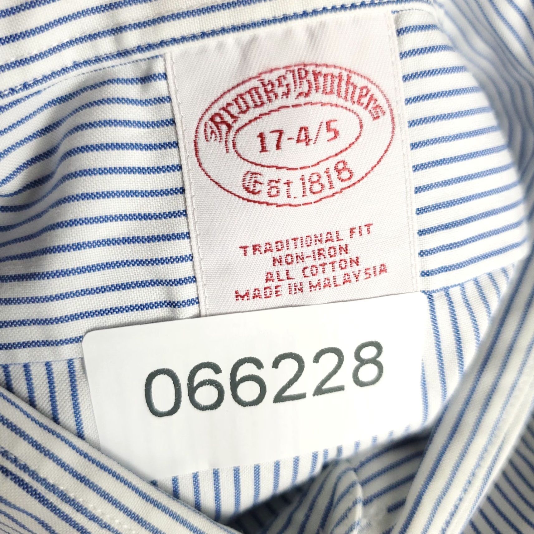 Brooks Brothers Brooks Brothers Shirt Mens 17 Blue Striped Traditional Fit Dress Button Up Size 46R - 7 Thumbnail