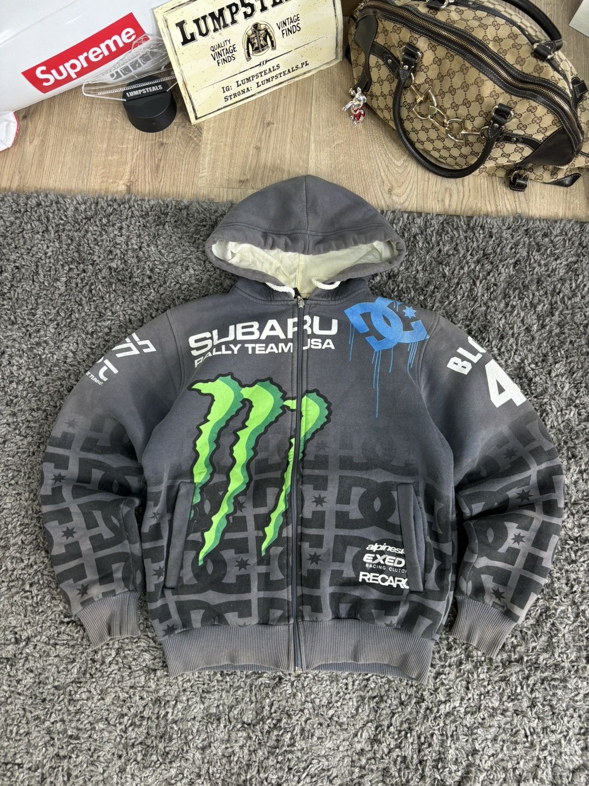 Dc × Japanese Brand × Racing Vintage Boxy DC Subaru Racing Zip 