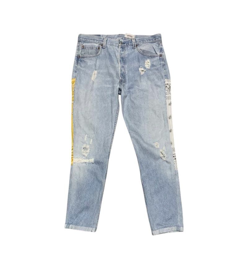 Levi's Vintage Levis 501 Straight Patchwork Jeans Size US 34 / EU 50 - 4 Thumbnail