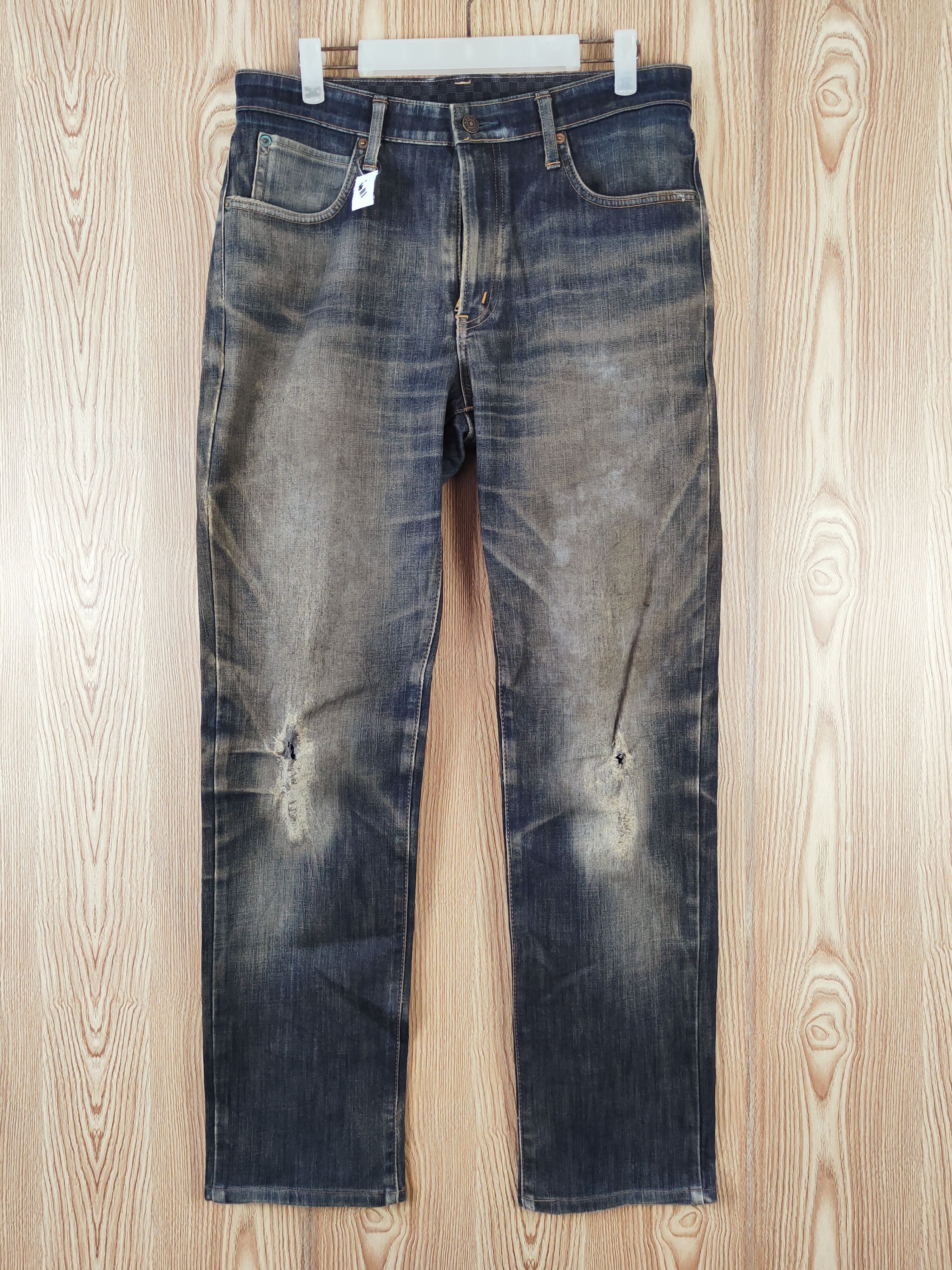 Edwin Edwin Blue Faded Distressed Ripped Jeans#W 111 Size US 32 / EU 48 - 1 Thumbnail