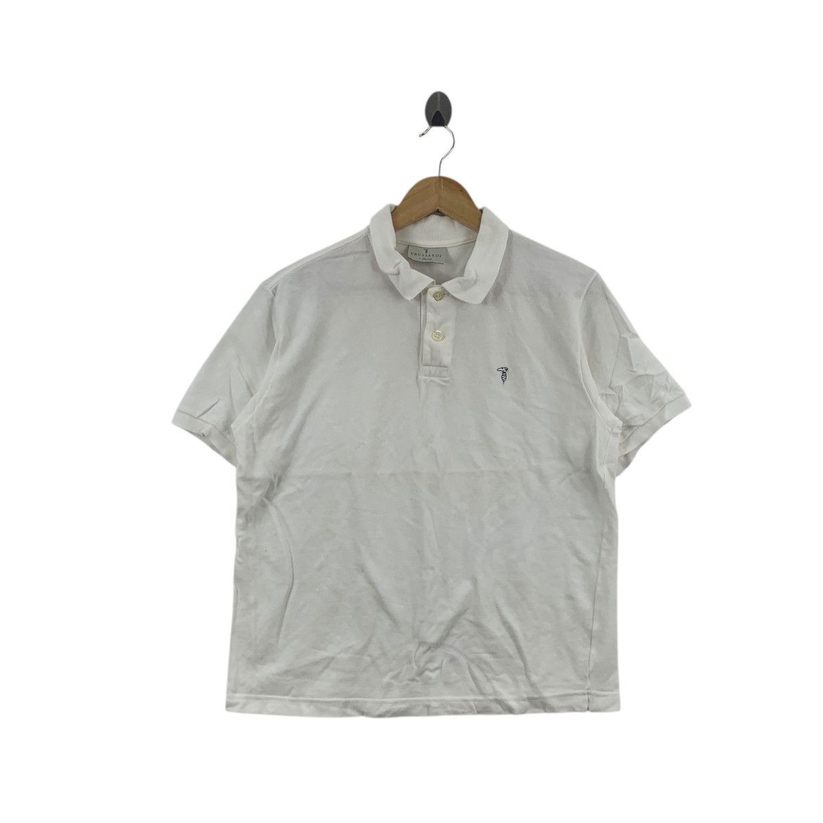 Trussardi Vintage TRUSSARDI ITALY Embroidered Logo Polo Tee Shirt Top Size M / US 6-8 / IT 42-44 - 1 Thumbnail