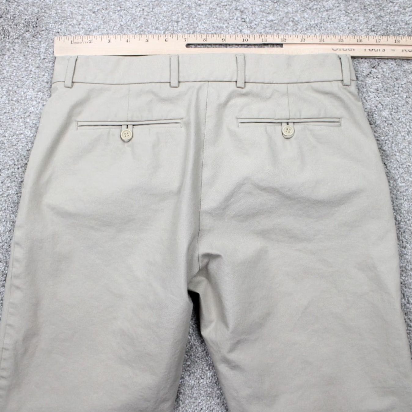 Theory Vintage Theory Chino Pants Mens 32 Flat Front Straight Leg 30" Inseam Beige Cotton Nylon Lycra Regular Size 32 Mens Pants Size US 32 / EU 48 - 7 Thumbnail