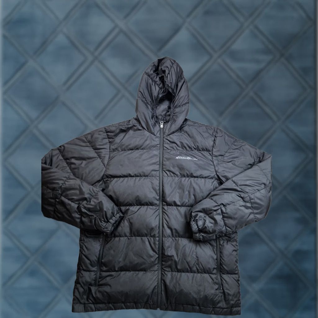 Eddie Bauer Eddie Bauer Jacket Mens Large Black Hooded Down Full Zip Pockets Regular Windproof Puffy Coat Size US L / EU 52-54 / 3 - 1 Thumbnail