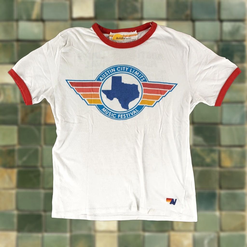 Aviator Nation Aviator Nation Austin City Limits Music Festival Ringer T Shirt White Mens L Size US L / EU 52-54 / 3 - 1 Thumbnail