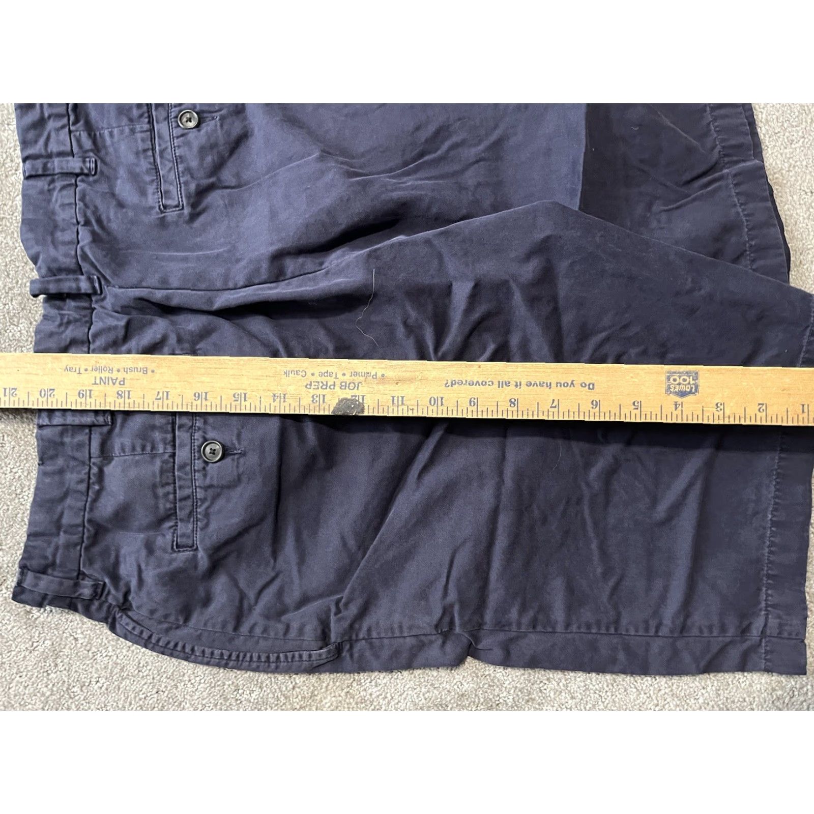 Lands' End Lands End Flat Front Chino Shorts Mens 32 Inseam 9" Navy 100% Cotton Pockets Belt Loops Twill Regular Rise Mid 10-12" Casual Size US 32 / EU 48 - 4 Thumbnail