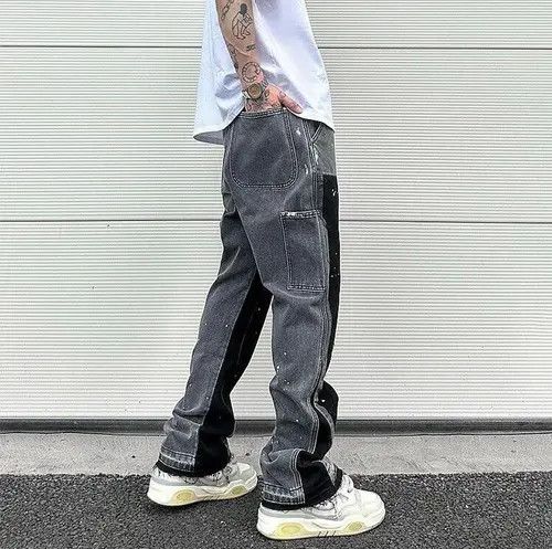 Jean Black Graffiti Wide Jeans Size US 32 / EU 48 - 4 Thumbnail