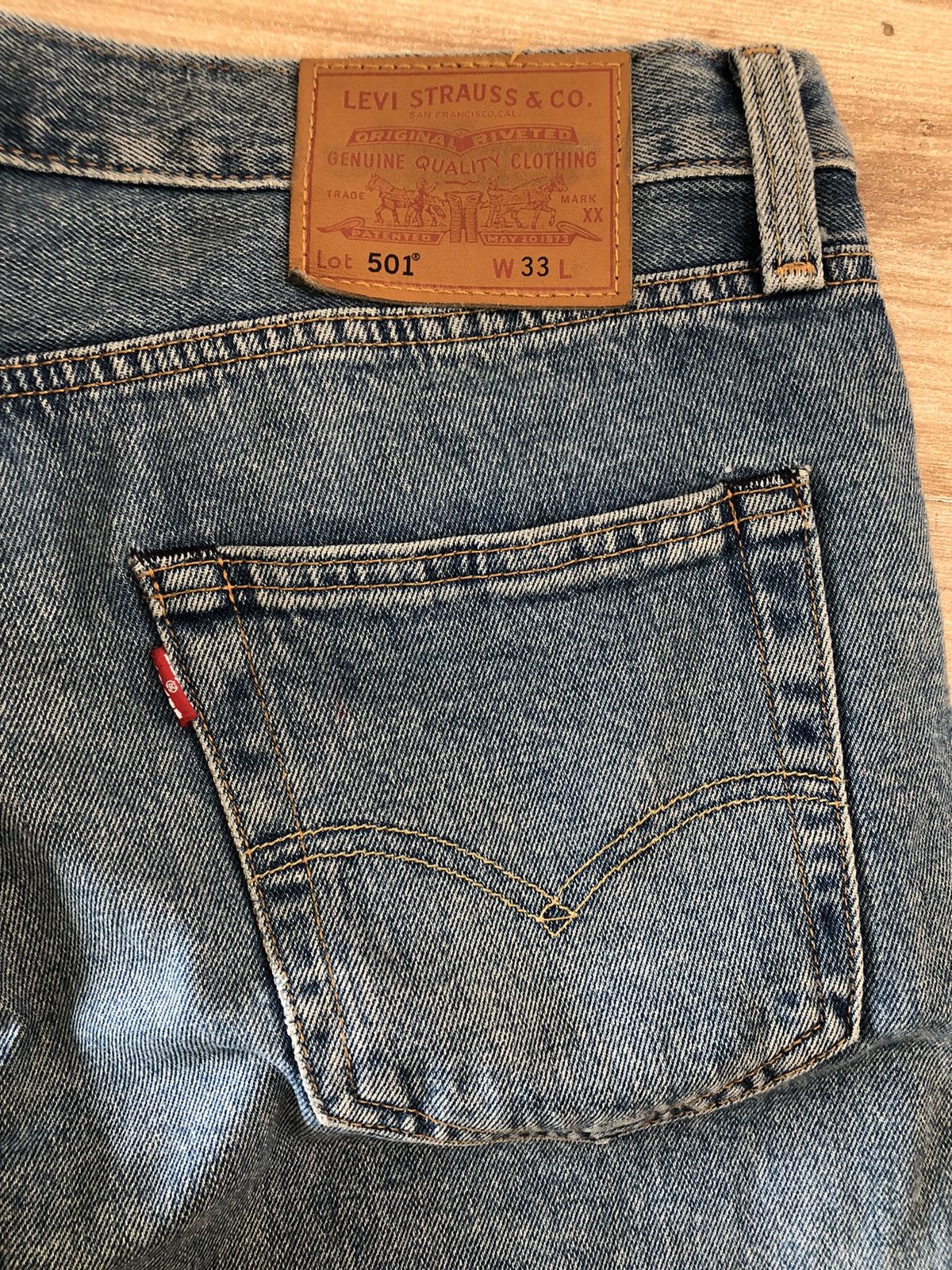 Levi's Levi’s 501 W33 Short Jeans Straight Blue Shorts Denim Size US 33 - 3 Thumbnail