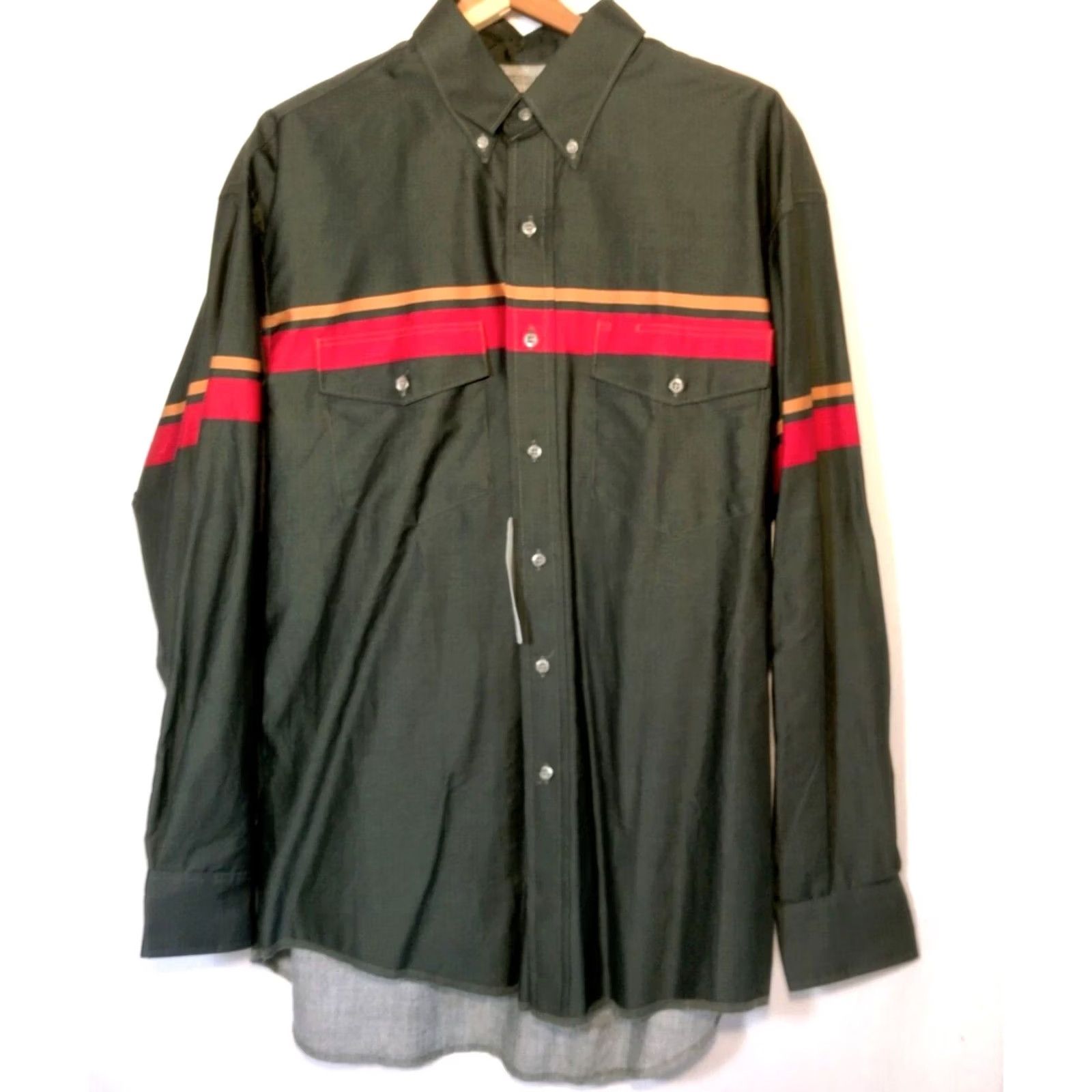 Wrangler VINTAGE Wrangler Western Shirt 17x35 Button Long Sleeve Green Irregular Size US XL / EU 56 / 4 - 2 Thumbnail